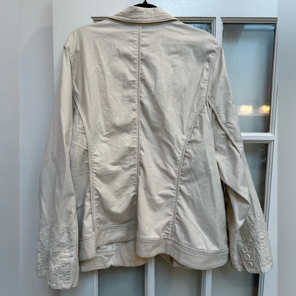 Lane Bryant Cream Embroidered Boho Chic Career Blazer Jacket Plus Size 28 NWT - Image 3