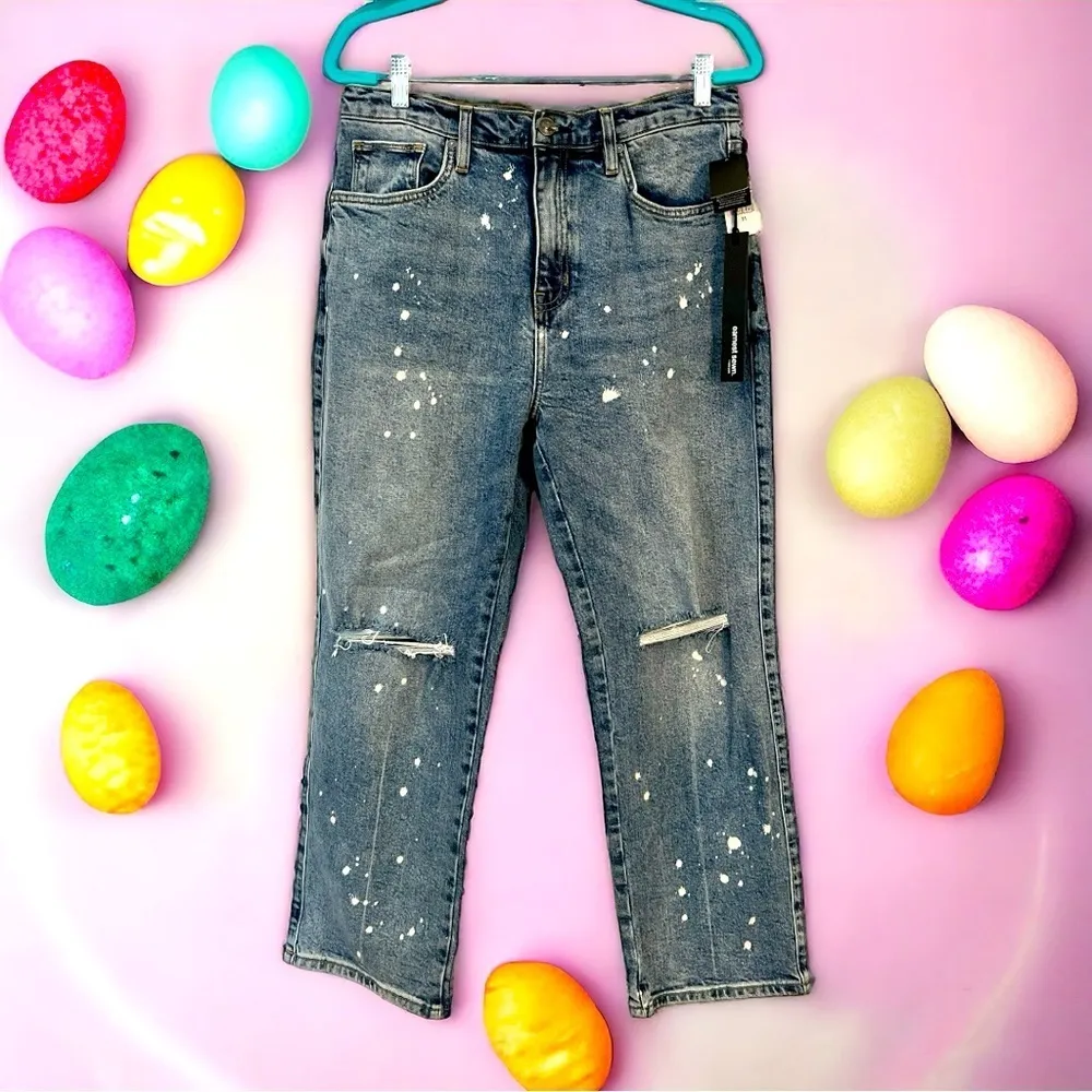31 High-Rise Paint-Splattered Slim Jeans in Nori NWT - Image 2