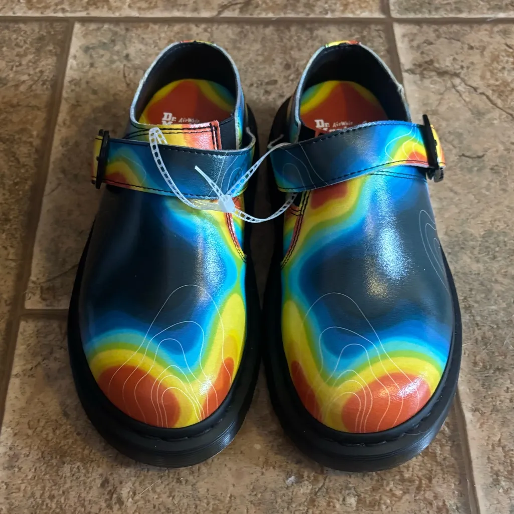 NWOT Dr. Martens Isham Genix Nappa Map Leather Slingback Mule sz 6M/7W - Image 2