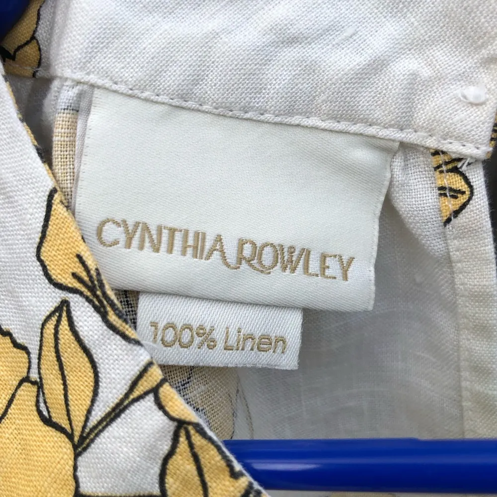 Cynthia Rowley Floral Print Linen Dress M - Image 3