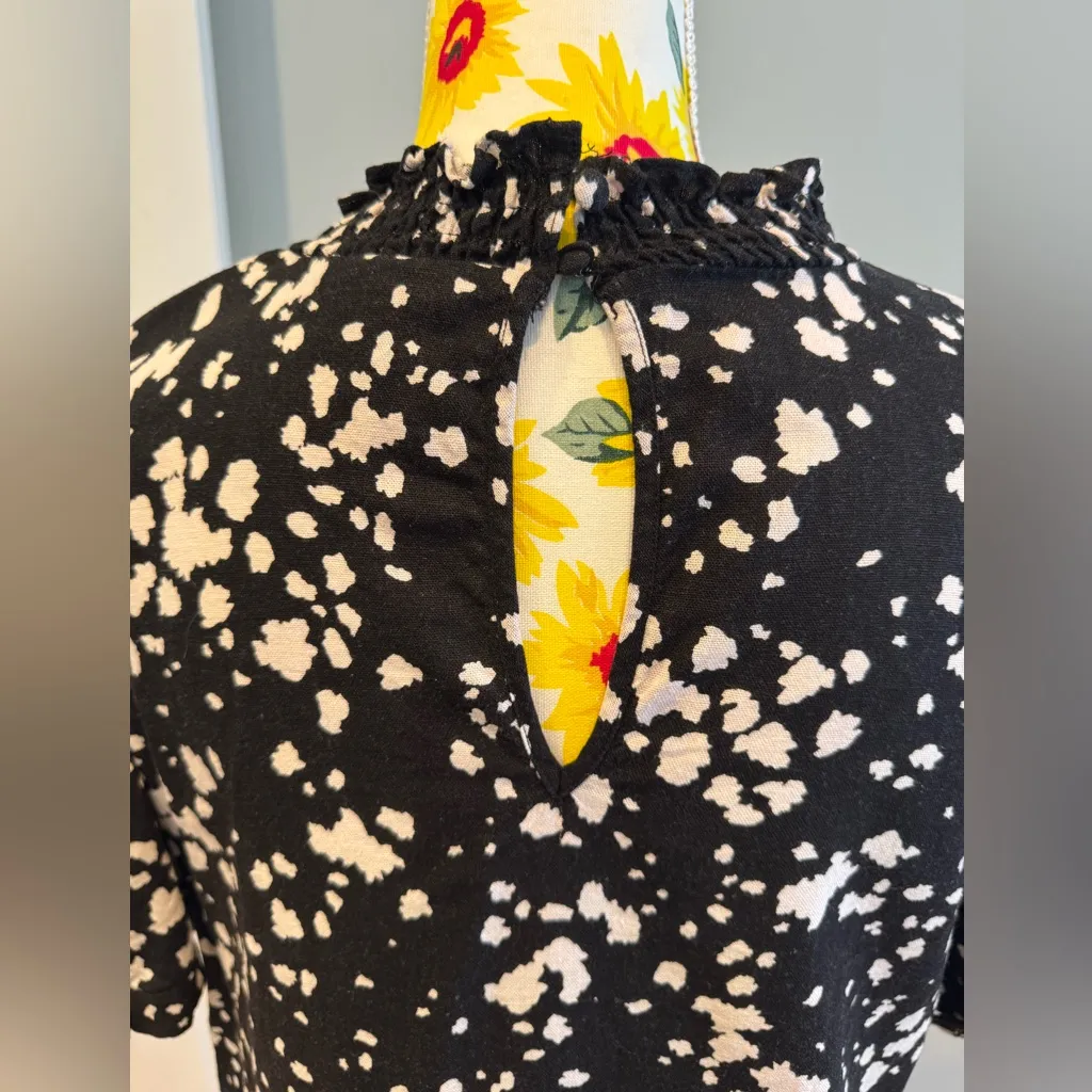 Who What Wear Puff Short-Sleeve Ruffle Linen Blend w/Pockets Dress Size S - Image 9