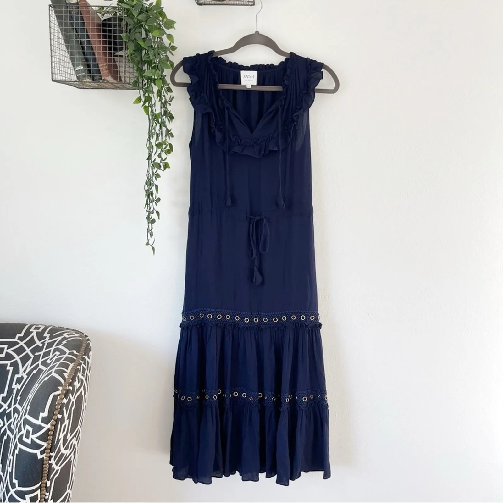 Misa Los Angeles Gabriella Grommet Midi Dress XS - Image 2