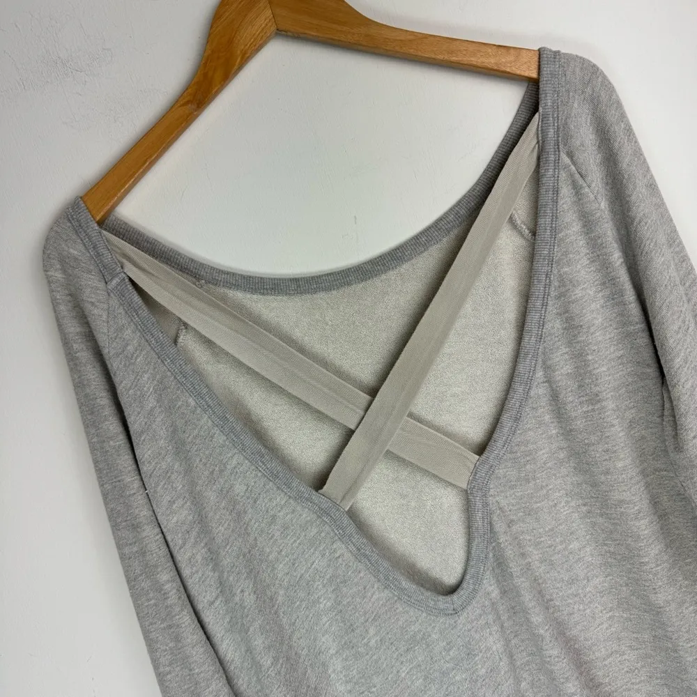 Pam & Gela Criss Cross Back Sweatshirt Sz Medium Grey - Image 14