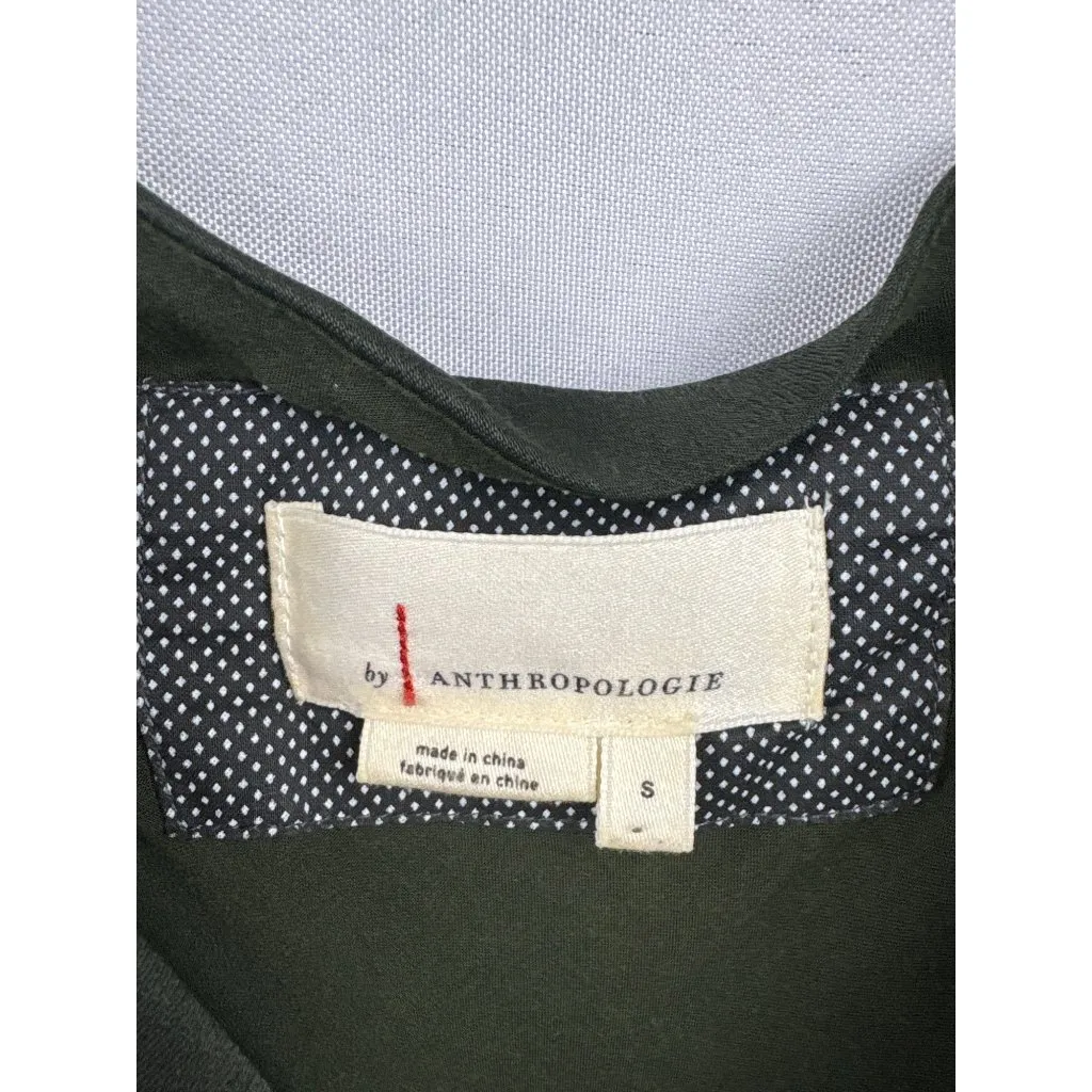 Women’s Anthropologie Small Dark Army Green Sleeveless Maxi Dress with 2 Side Sl - Image 5