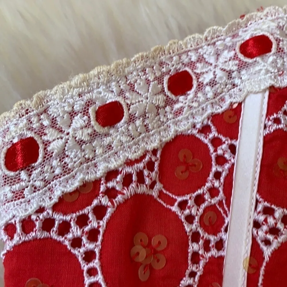 Bebe  Eyelet Lace Sequin Corset - Image 3