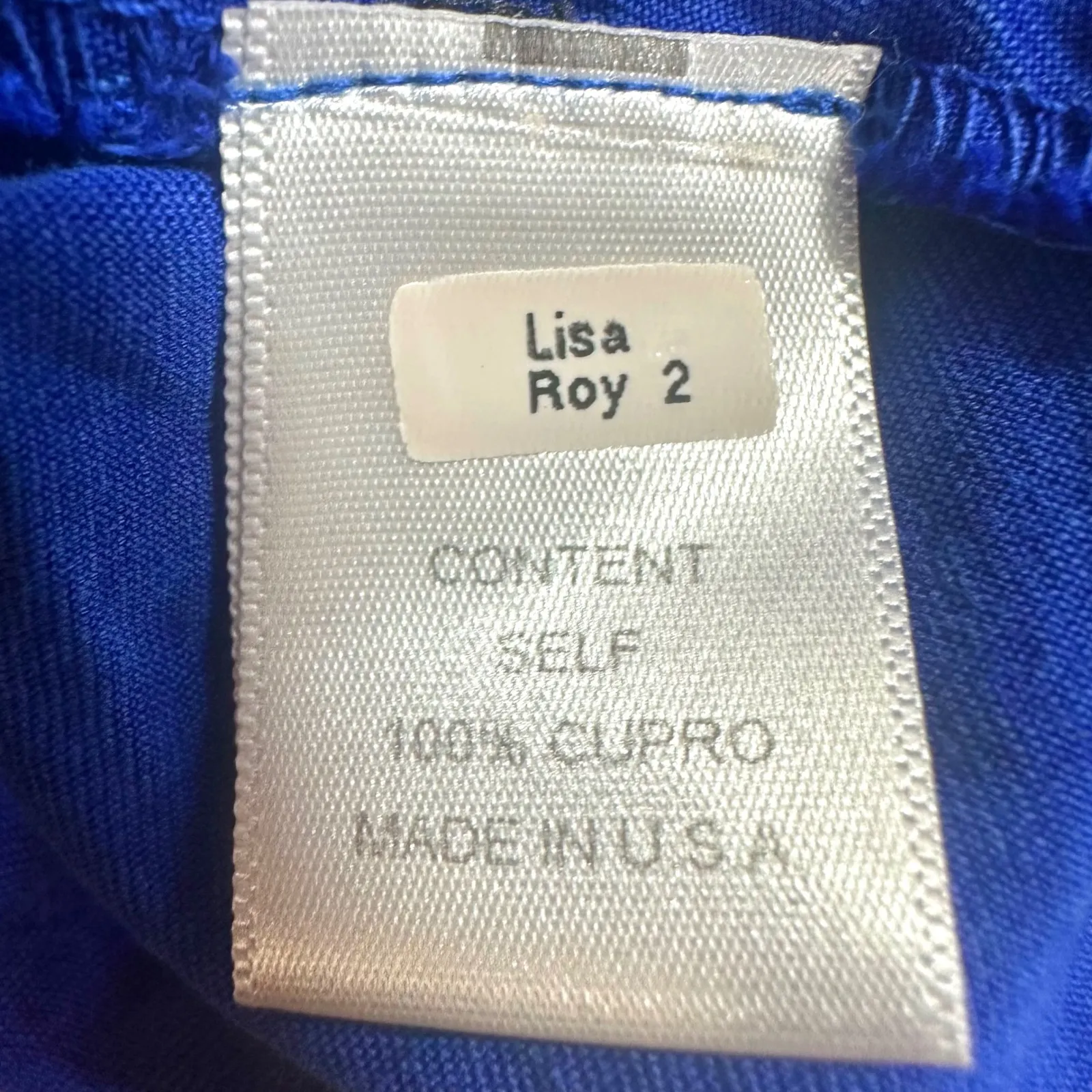 MAVEN WEST Cobalt Blue Halter V Neck Relaxed Boxy Mini Dress Cupro Women's XS - Image 7