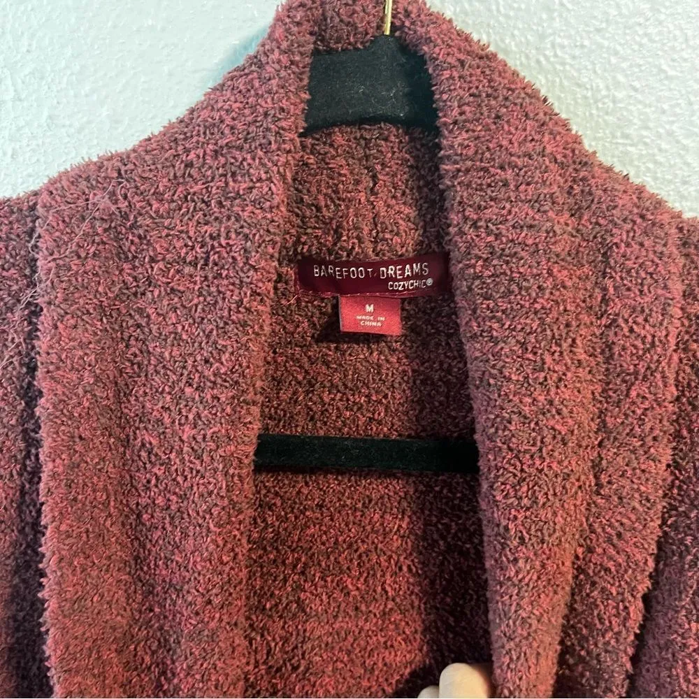Barefoot Dreams CozyChic Lite Long Weekend Cardi Deep Garnet - Image 8