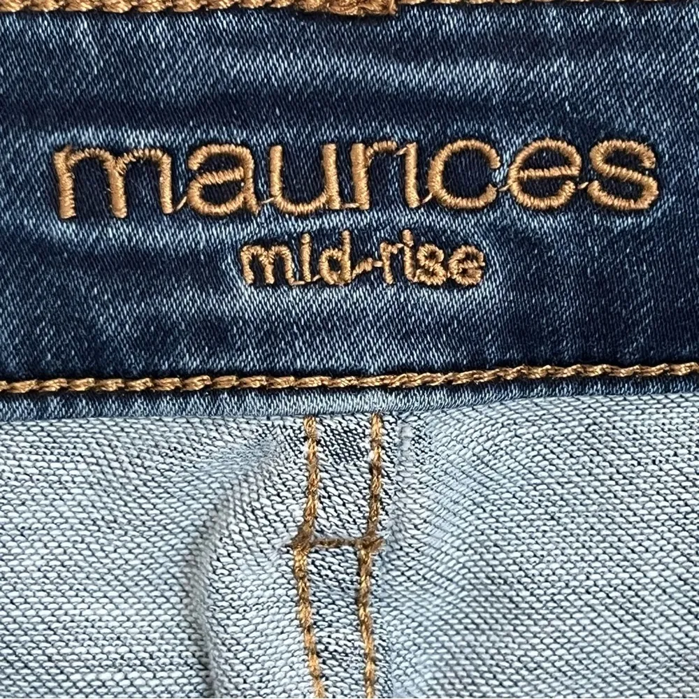 Women’s Maurice’s Mid Rise Distressed Skinny Jean Jeggings Size XS Dark Wash‎ - Image 9