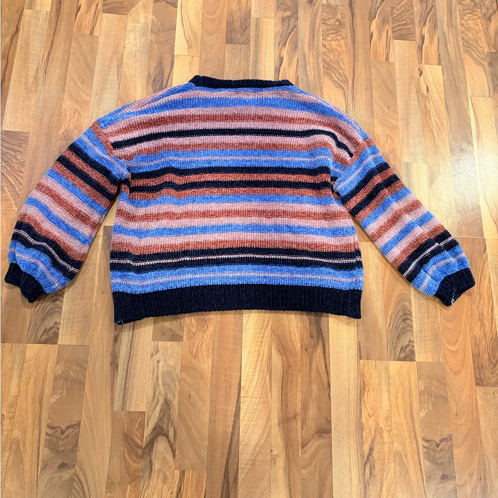 Woven Heart Women's Striped Sweater in Red, Blue, and Black - Image 3
