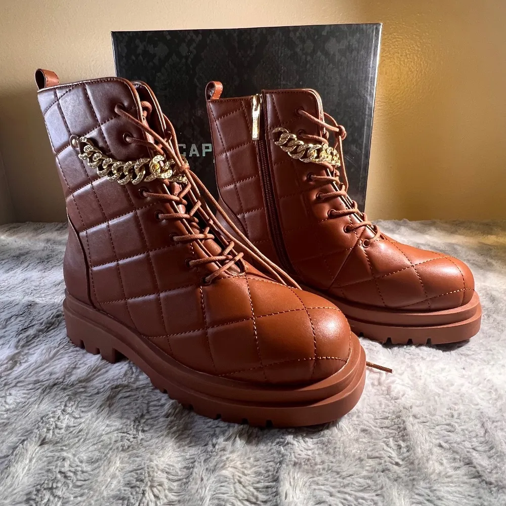 Women's Boot  Cape Robbin Lancey Brown Booties Platform  Ankle Shoes Size 8 - Image 6