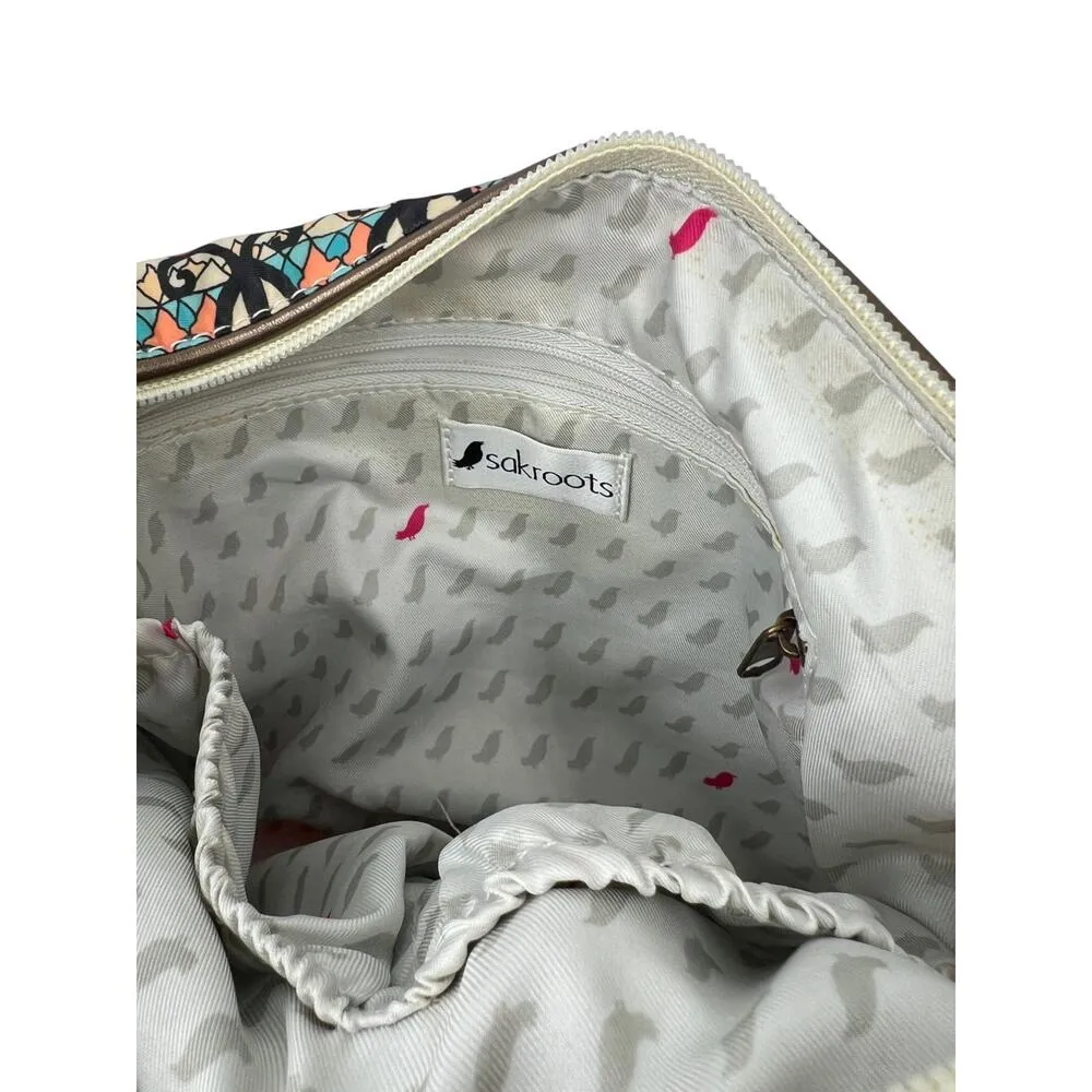 Sakroots Women's Artist Circle Orange Peace Quilted Crossbody Purse Bag Nylon - Image 7