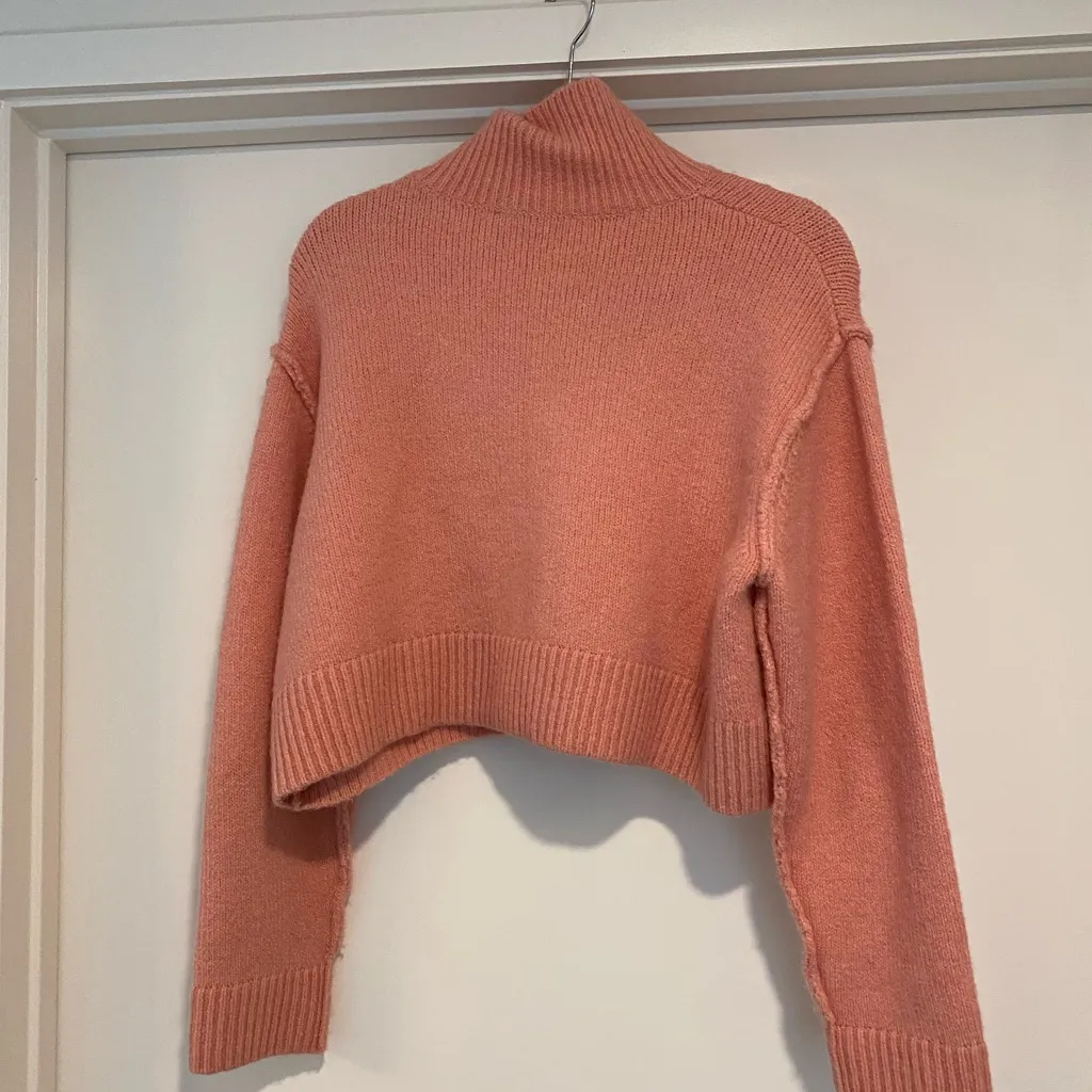 Zara Pink Turtleneck Sweater - Image 3
