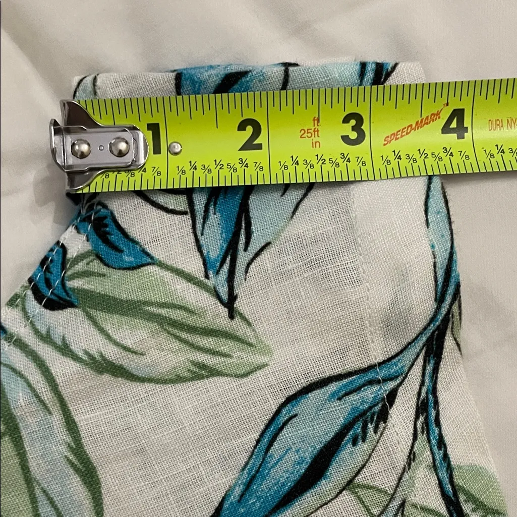 C&C California Blue Floral Linen Boxer Style Shorts Womens Size Large - Image 9