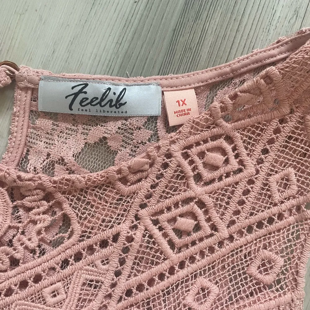 Lace tank with built in cami, 1x Orange - Image 2