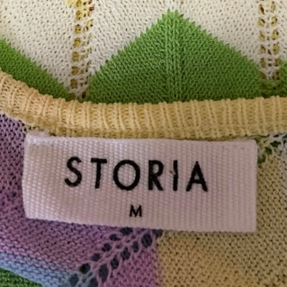 Storia Multicolor Striped Rainbow Colorful Sleeveless Crochet Cami Crop Tank Top - Image 4