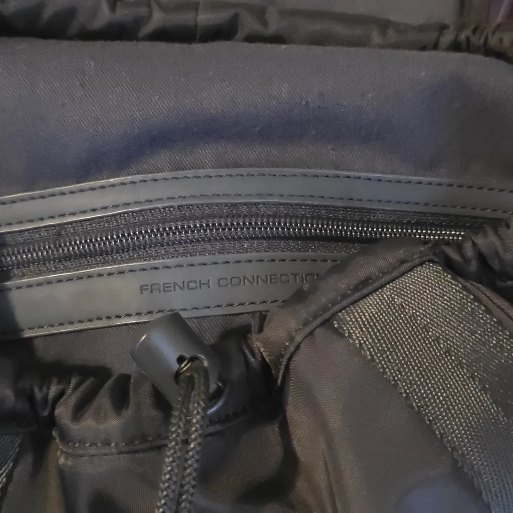 French Connection Black Mesh Zip Bag - Image 6