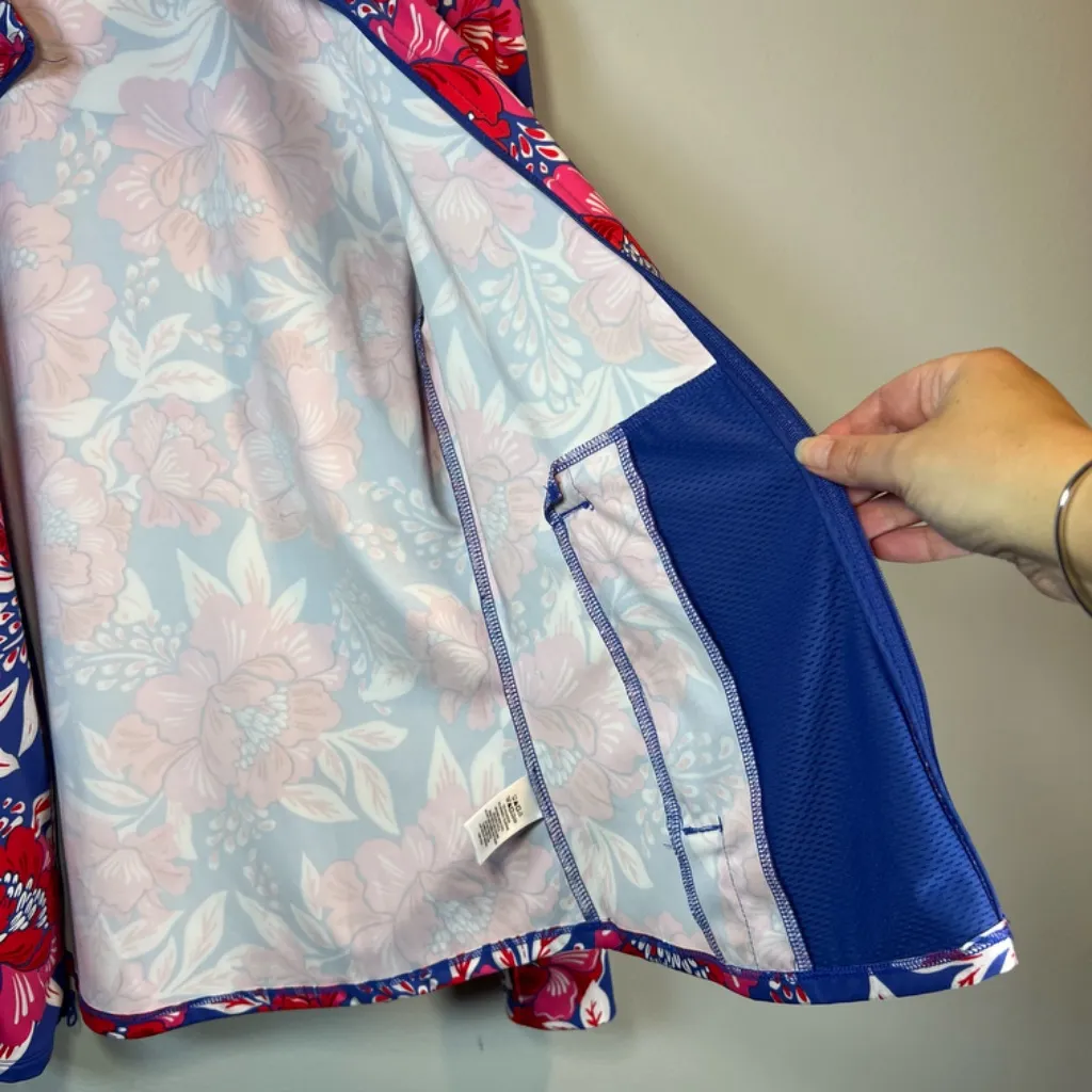 Sigrid Olsen Golf & Tennis Women's Floral Tropical Full Zip Jacket Red UPF Small - Image 13