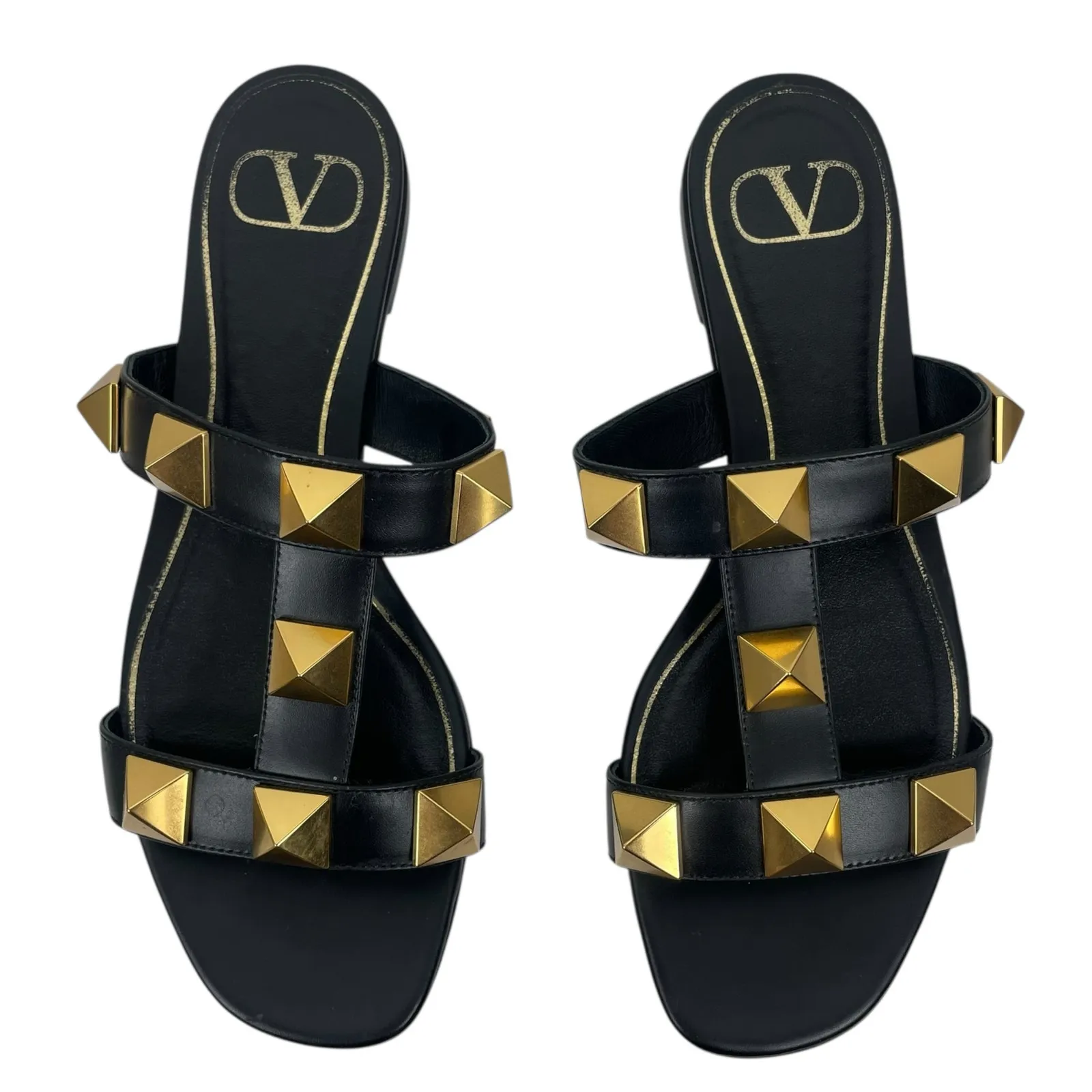 Valentino Garavani Roman Stud Calfskin Leather Slide Sandal Size 37.5 - Image 4