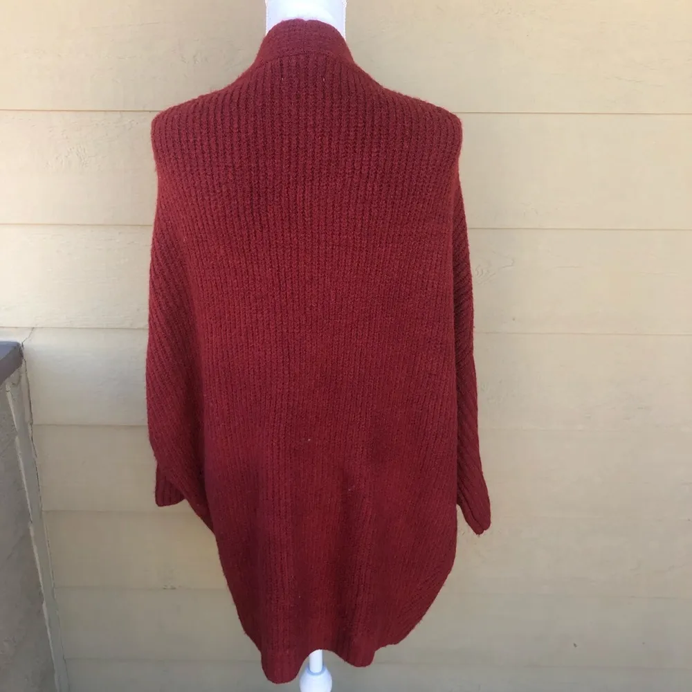 Dreamers Ribbed Dolman Sleeve Cardigan in Rust M - Image 7