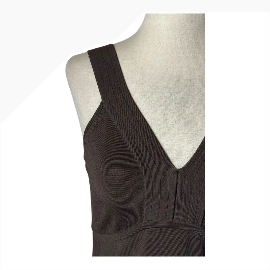 Lafayette 148 Tank Top Women Small Brown Knit V Neck Top Preppy Luxury‎ Mature - Image 5