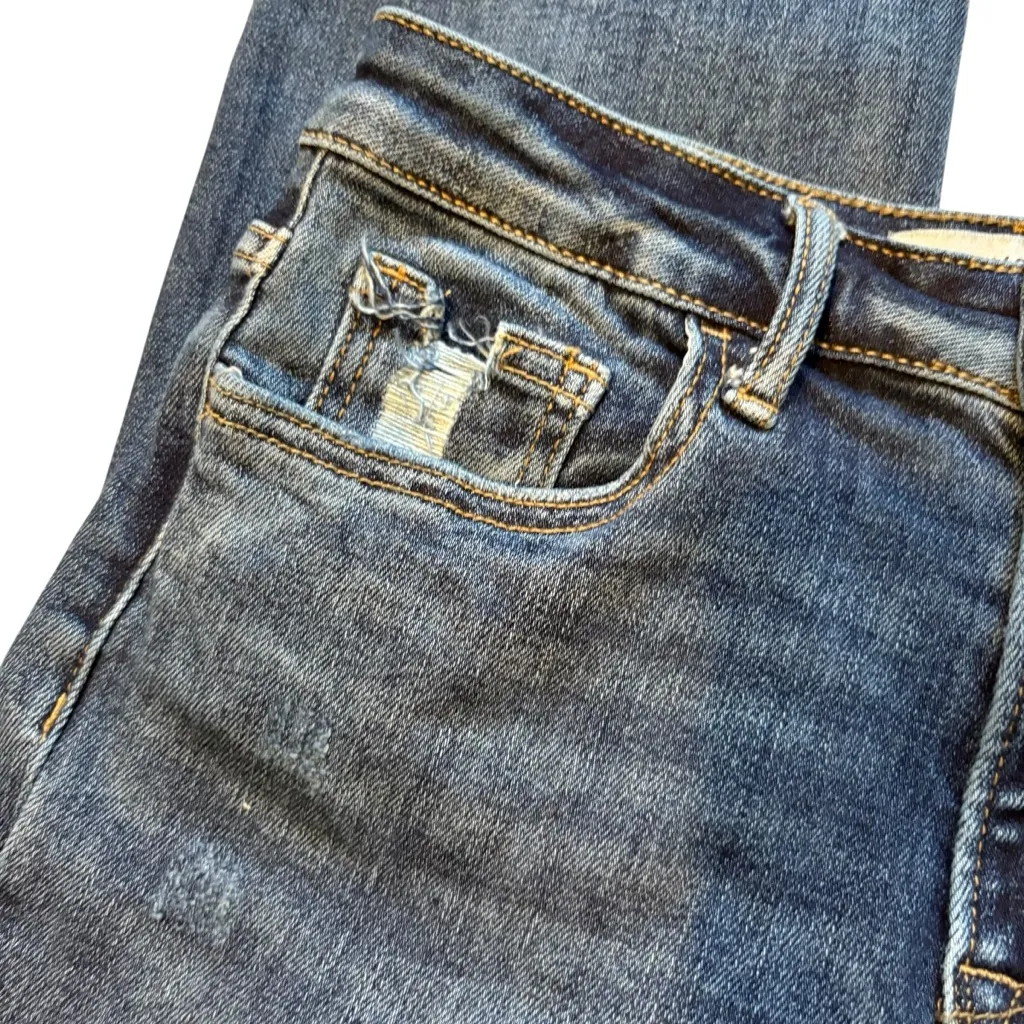 Lovervet Vintage High Rise Stretch Crop Distressed Straight Jean, Sz 27/5 Blue - Image 14