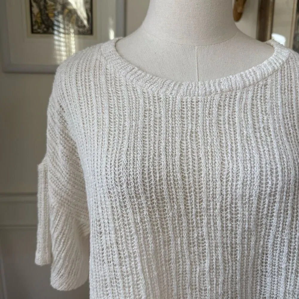 NWT Cherish Open Weave Top Off Off White M - Image 3