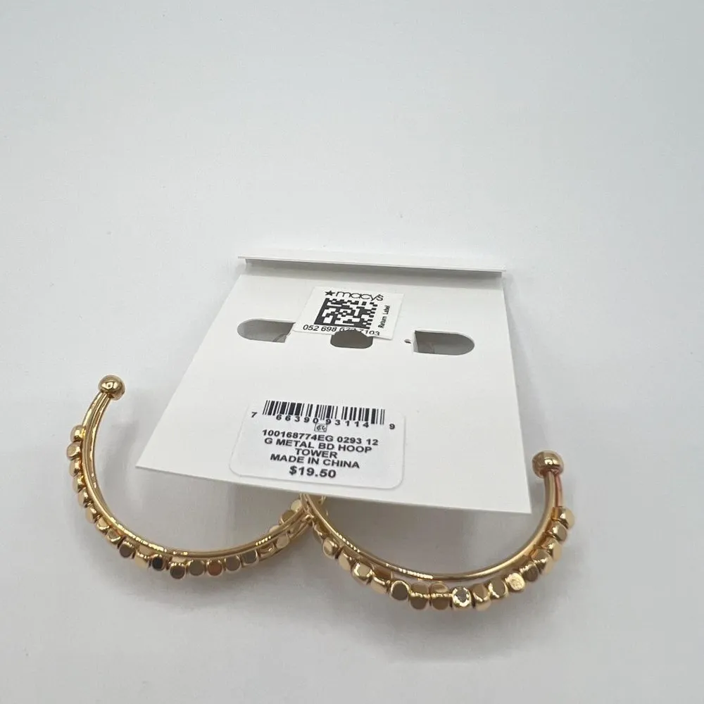 Style & Co Beaded Hoop Earrings in Gold-Tone MSRP $20 NWT - Image 5