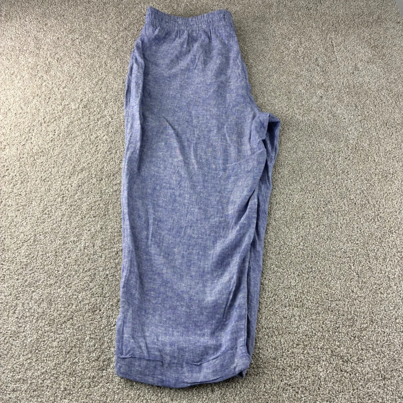 Jones New York Signature Linen Blend Cropped Pants Womens 2X‎ Blue Drawstring - Image 8