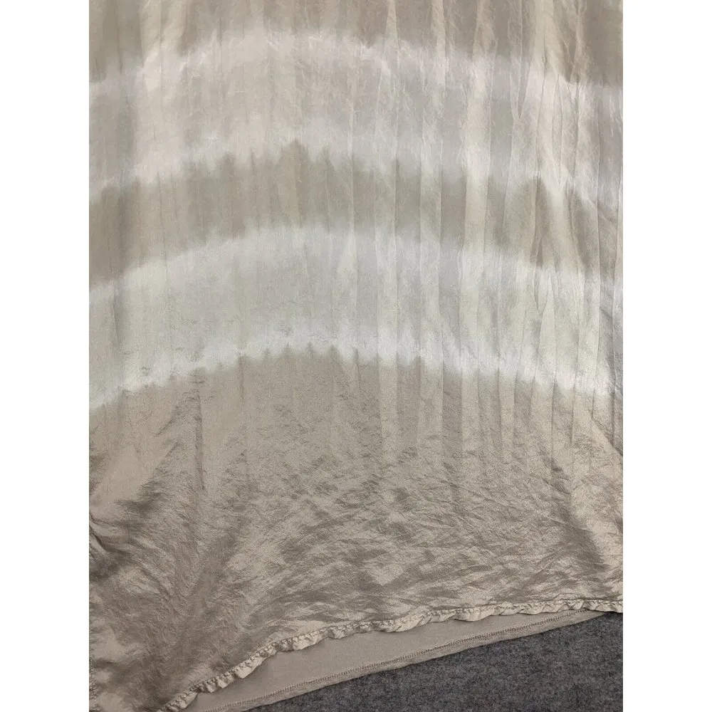 Lucky Brand Silk Front Blouse Shirt Womens Small Beige Tie Dye Cap Sleeve Shirt - Image 7