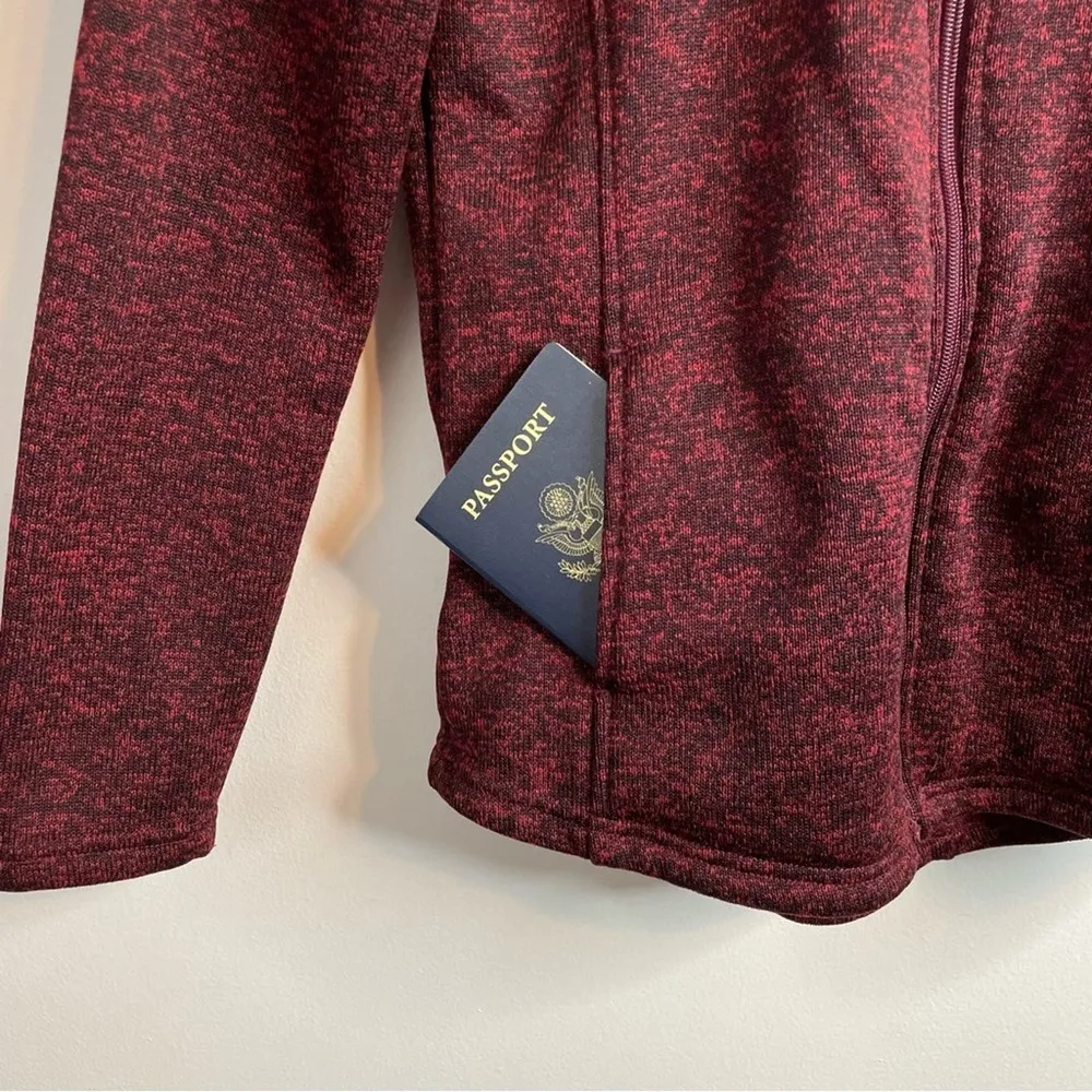 Radiator Fleece Sweater Jacket Hoodie Red Black Buffalo Plaid M cozy - Image 5