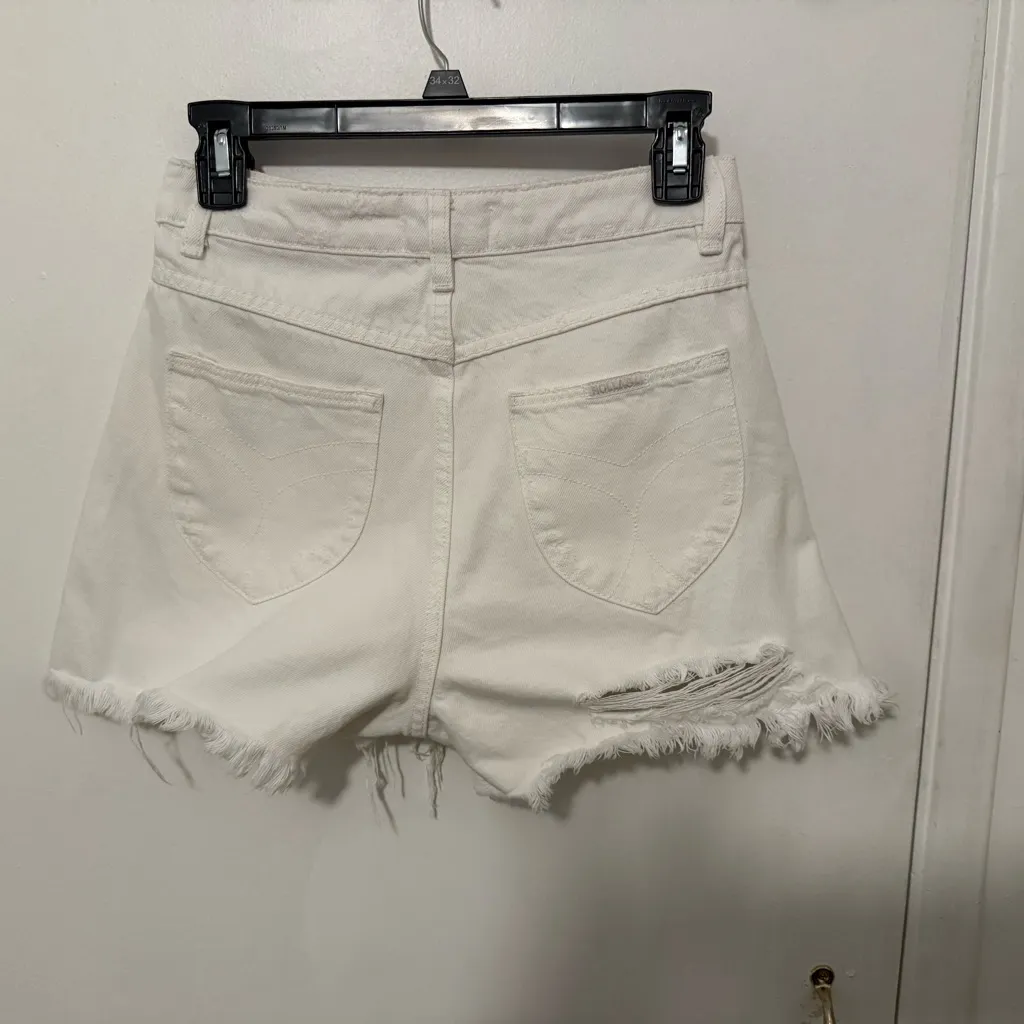 ROLLA'S White Distressed Jean Shorts Size 25 - Image 3