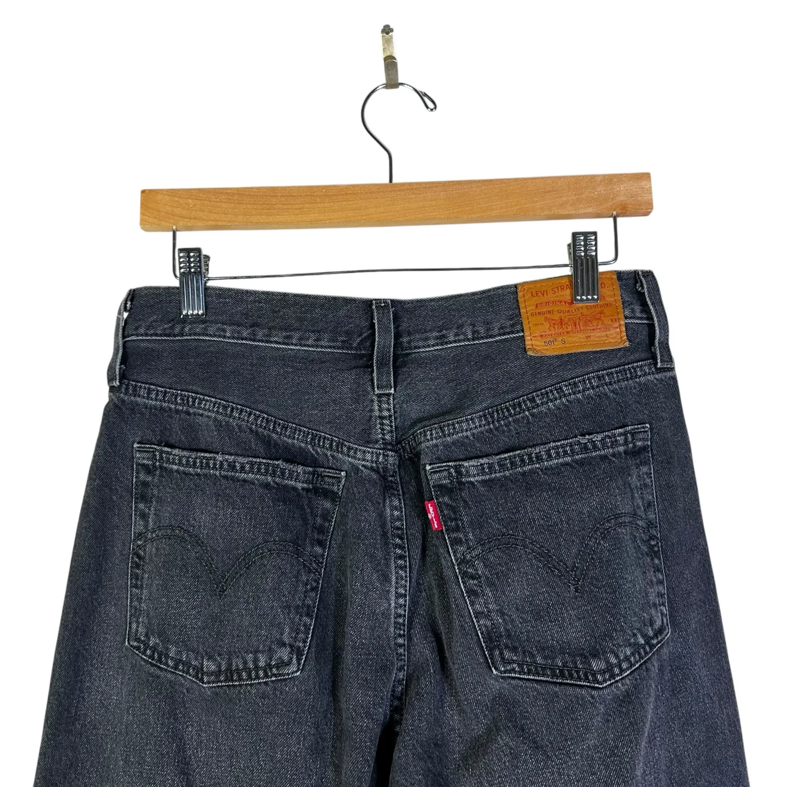 Levi’s Premium 501 Skinny Jeans Womens 28 Black Distressed High Rise Grunge - Image 4