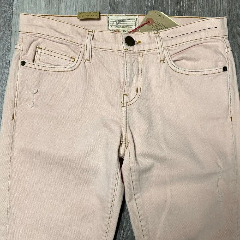 Current/Elliott The Stiletto Cropped Skinny Jean Blush Pink NEW Size 26 - Image 3
