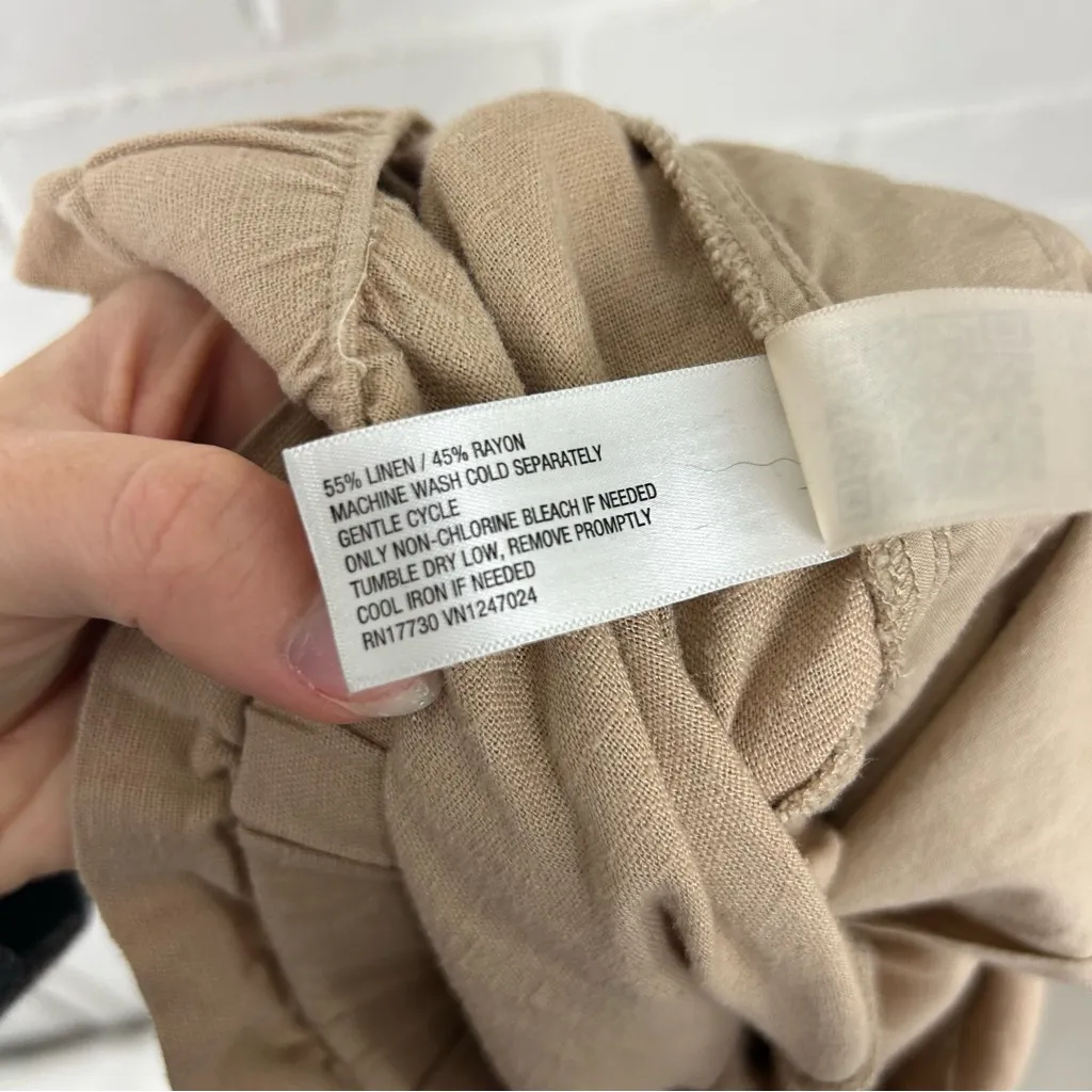 Universal Thread Tan Button Front Linen Blend Skirt Size L - Image 9