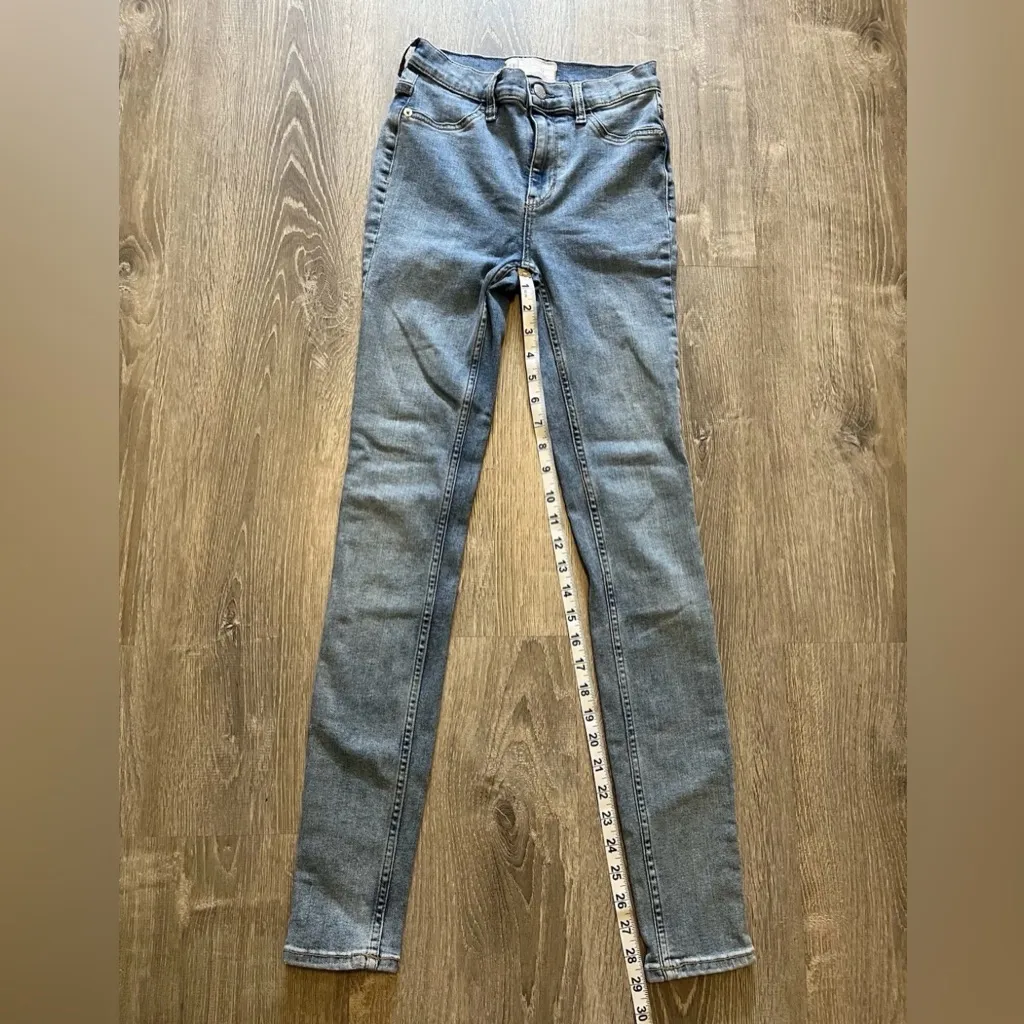 Free People Skinny Jeans Womens Size 25R Denim Boho Mid Rise Festival Stretch - Image 4