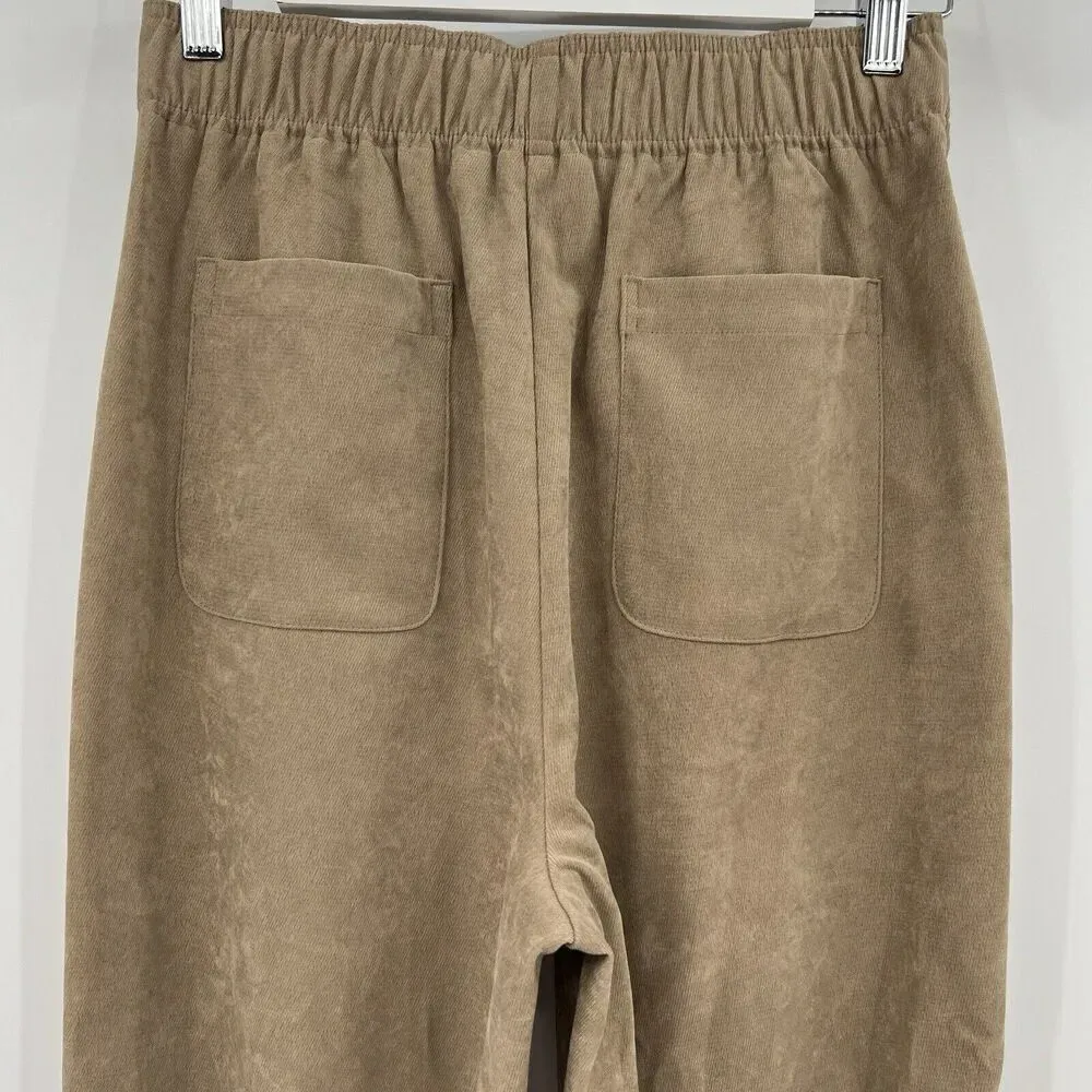 Zara High Rise Waist Jogger Pants Ankle Zipper‎ Beige Pull On Women’s Size Small - Image 7