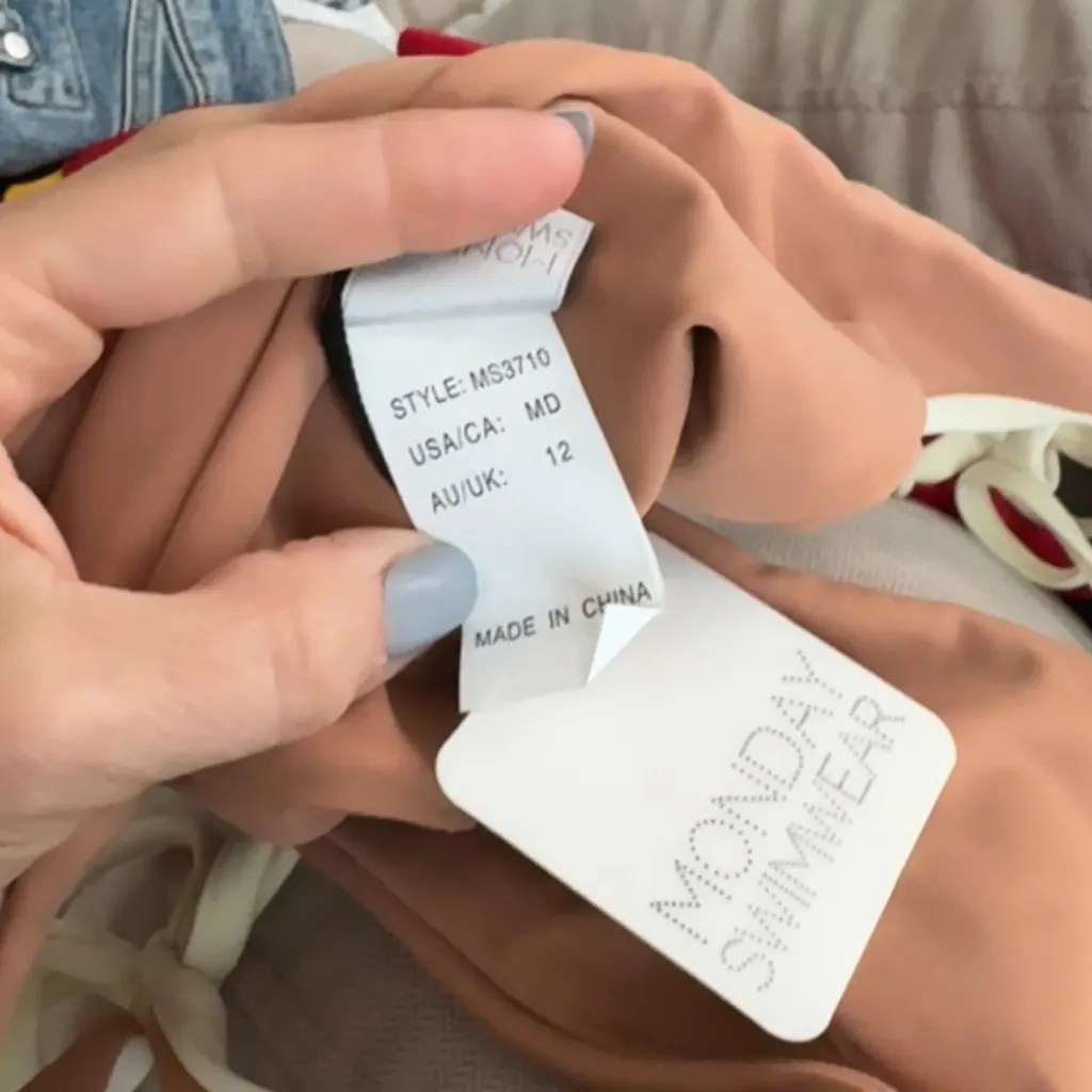 NEW MONDAY SWIMWEAR palma bikini bottoms tie sides cheeky colorblock Brown Size M - Image 5