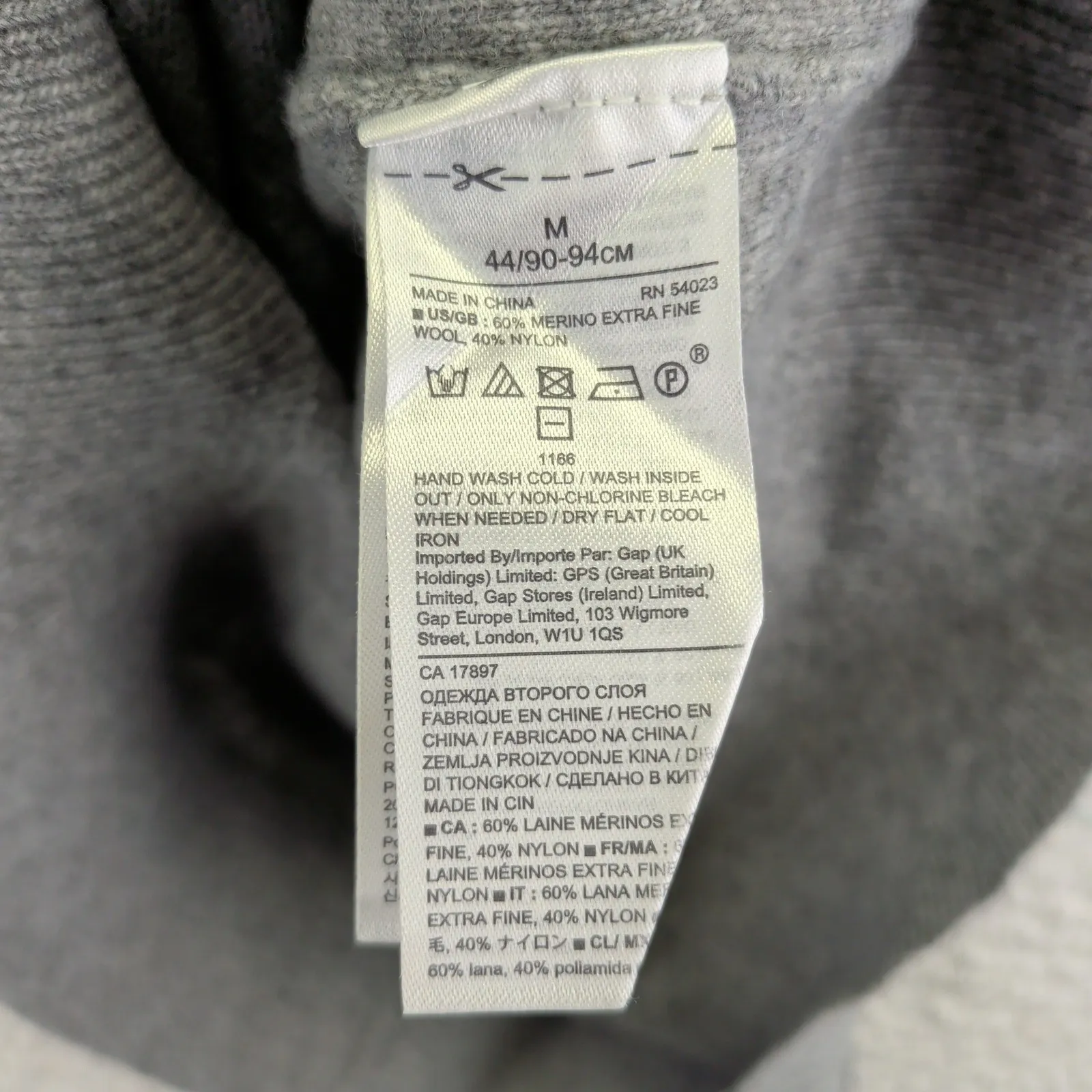 BANANA REPUBLIC Italian Merino Blend Crewneck Sweater Gray Size Medium Women's - Image 4