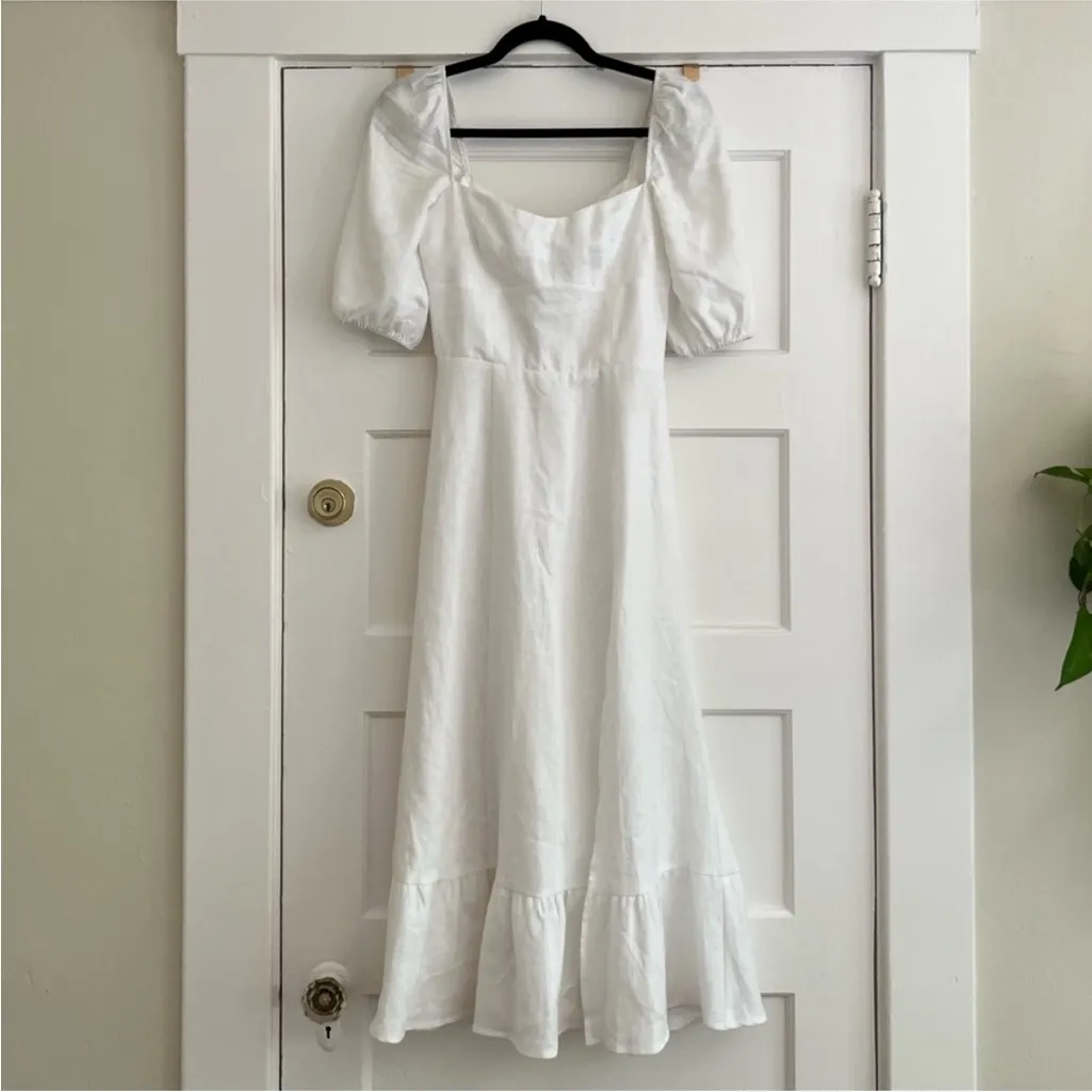 NWOT Reformation Belgium Linen Dress White Sundress - Image 6