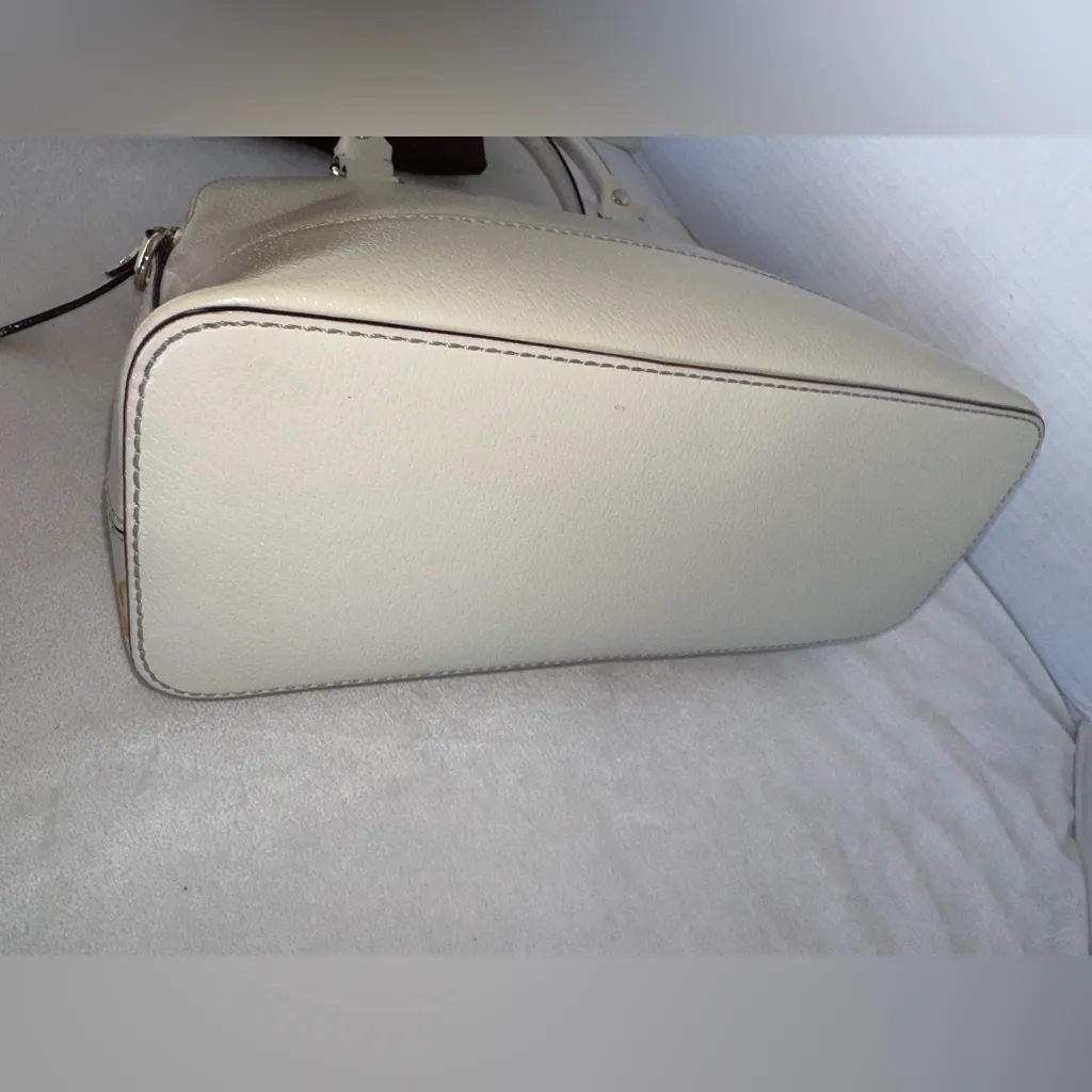 Kate Spade Wellesley Rachelle Cream Satchel Leather Handbag Matching Wallet Set - Image 5