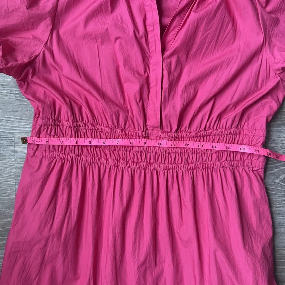 Quince 100% Organic Cotton Poplin Tiered Maxi Dress in Lipstick Pink Large - Image 13