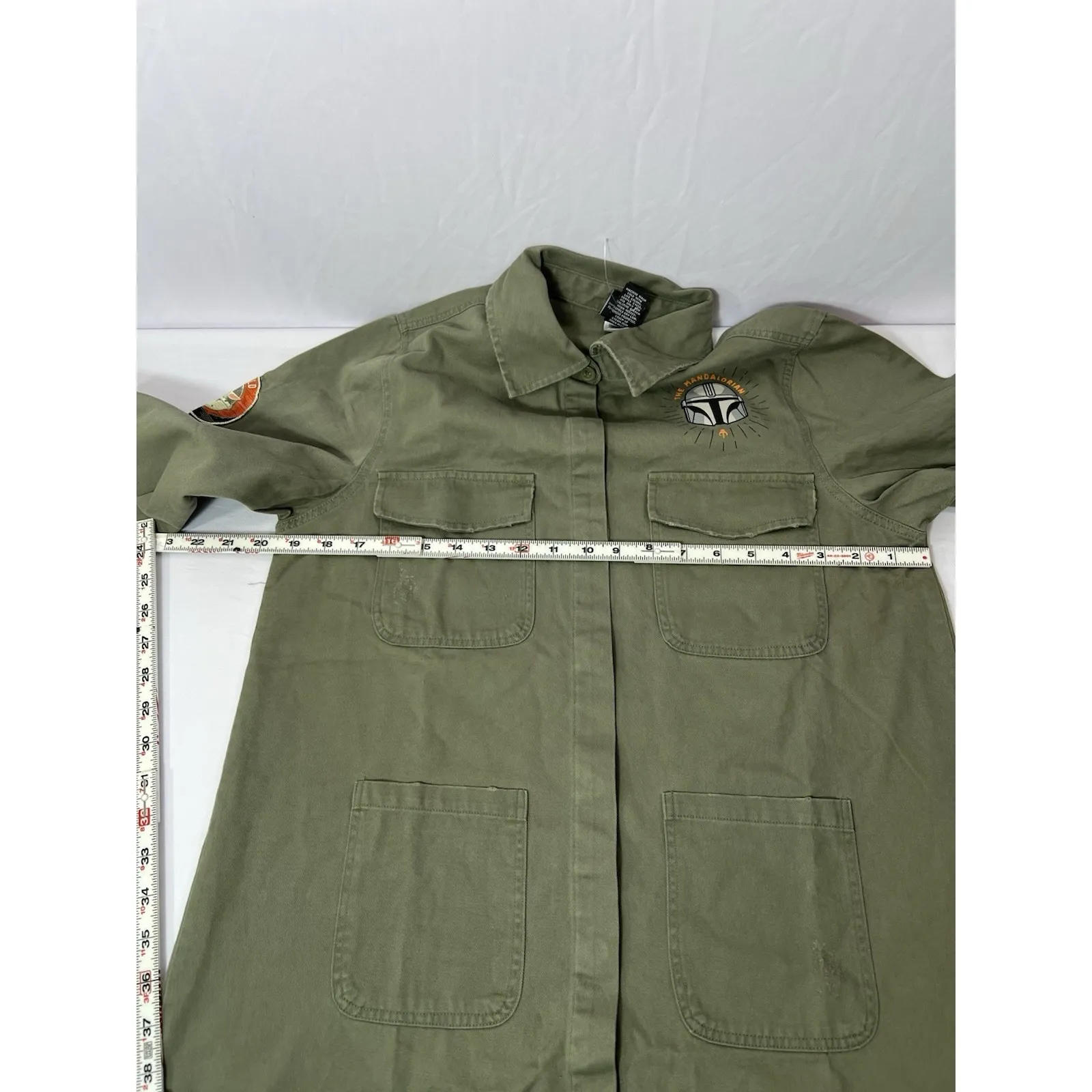DISNEY STAR WARS MANDALORIAN GREEN MILITARY WOMENS SHIRT - Size M - Image 2