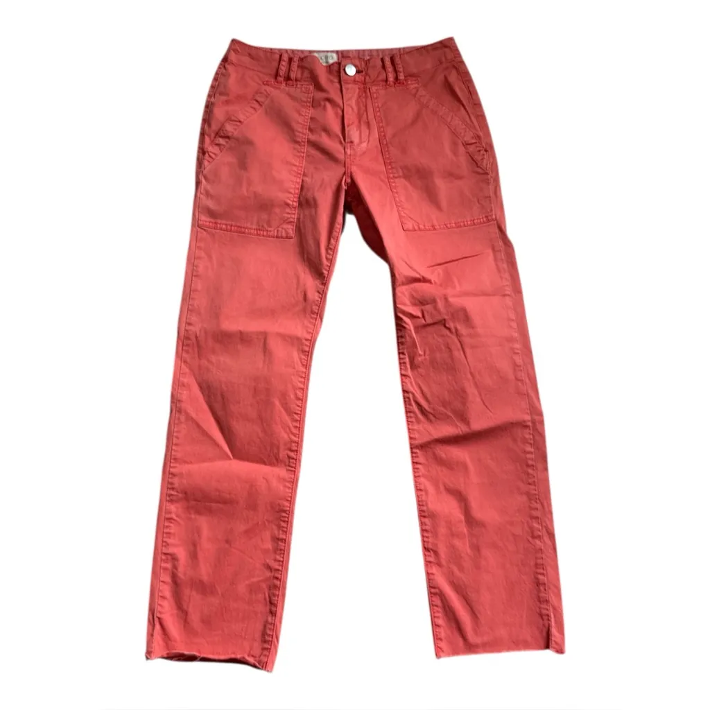 Anthropologie Pilcro Slim Straight Cut Off Raw Hem Utility Pants | Coral | 27 - Image 2