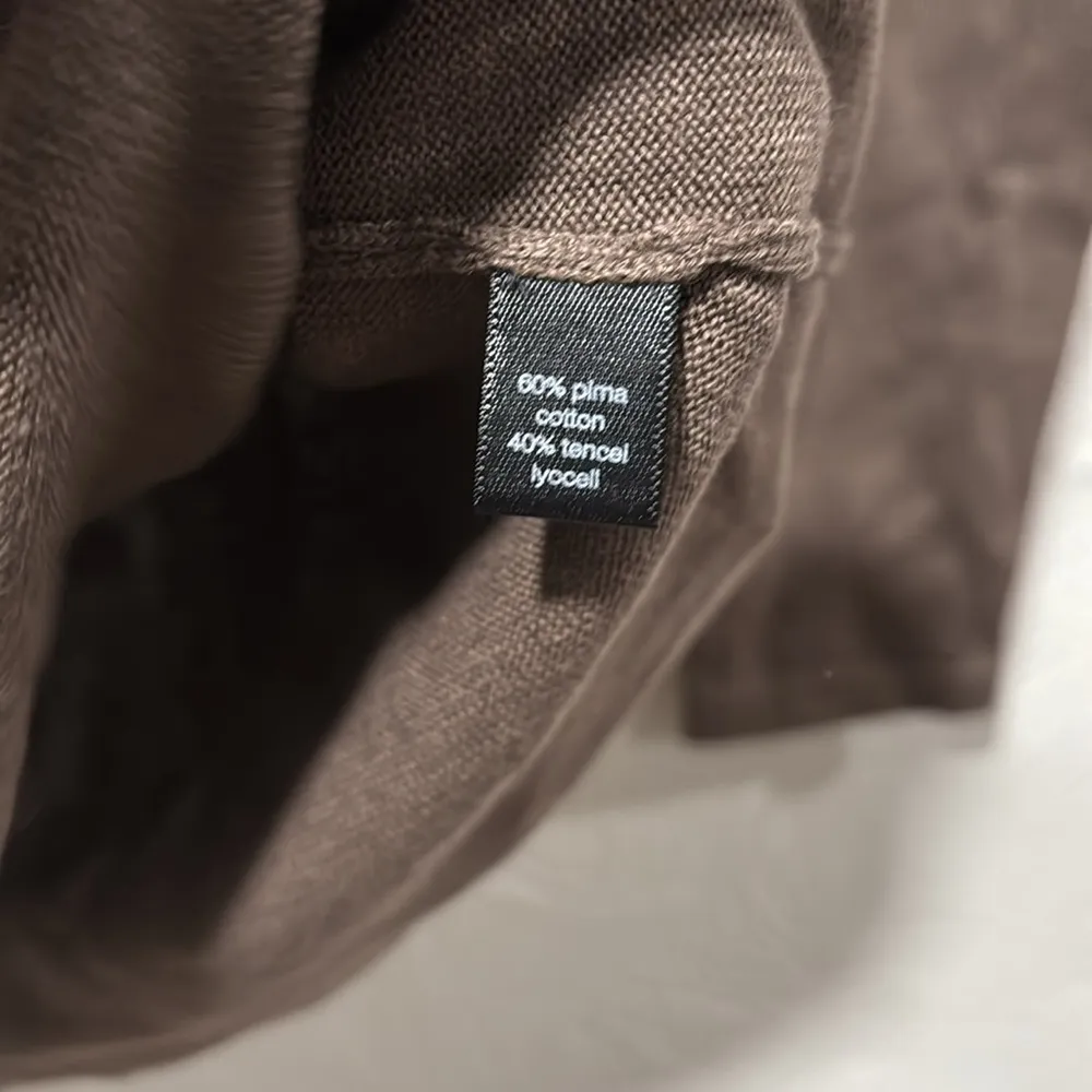 Peruvian Connection  Fine Rib Pima Long Sleeve Tee Size Small - Image 3