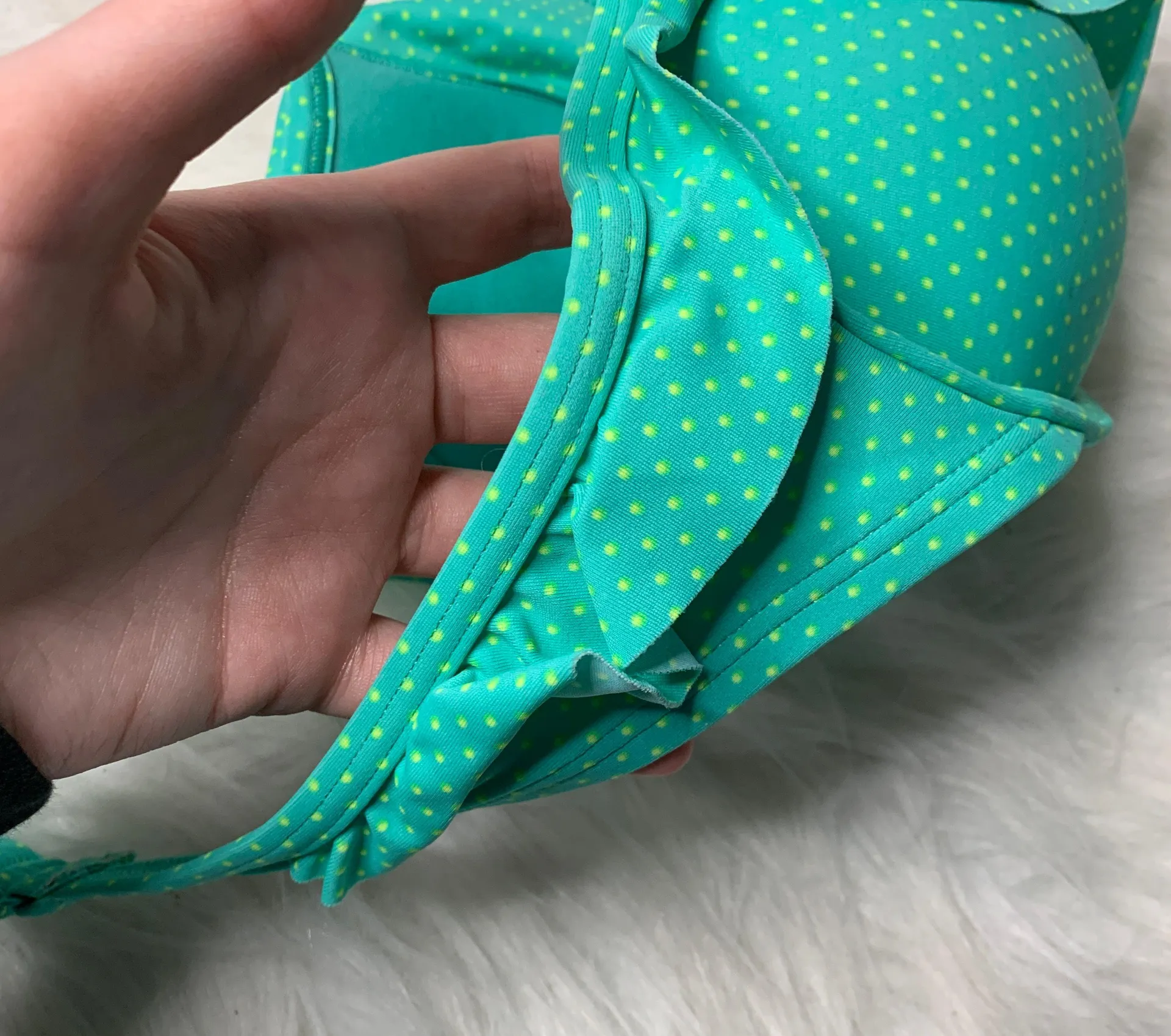 Teal Polka Dot Bikini Top - Image 5