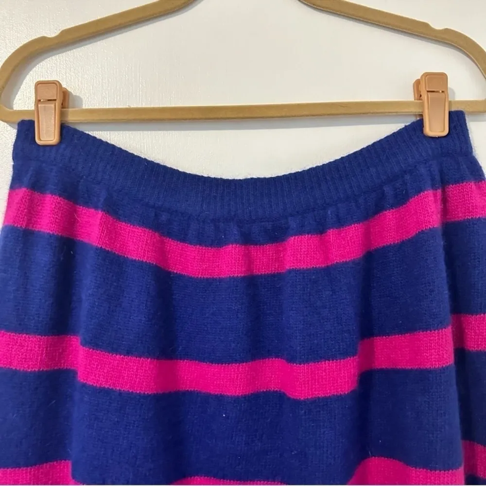 Vintage Christian Dior Lambswool Angora Striped Skirt Women’s Blue Pink - Image 2