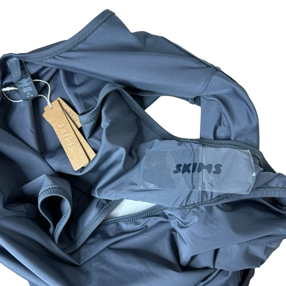 Skims Scoop Neck One Piece Swimsuit in Gunmetal Grey 4X - Image 8