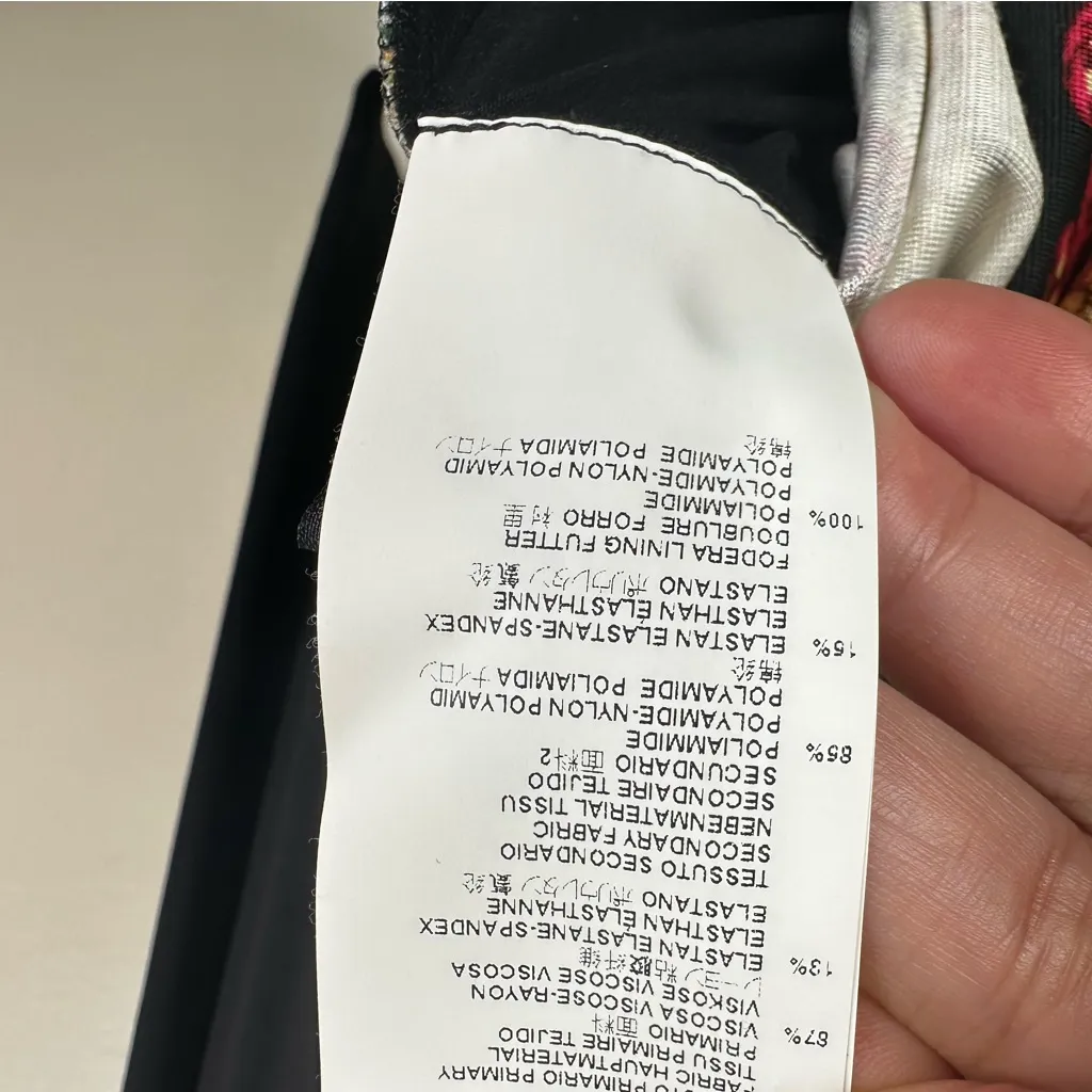 Just Cavalli Dress Womens M Black Printed Jersey Bodycon Art To Wear Y2K Artsy - Image 13