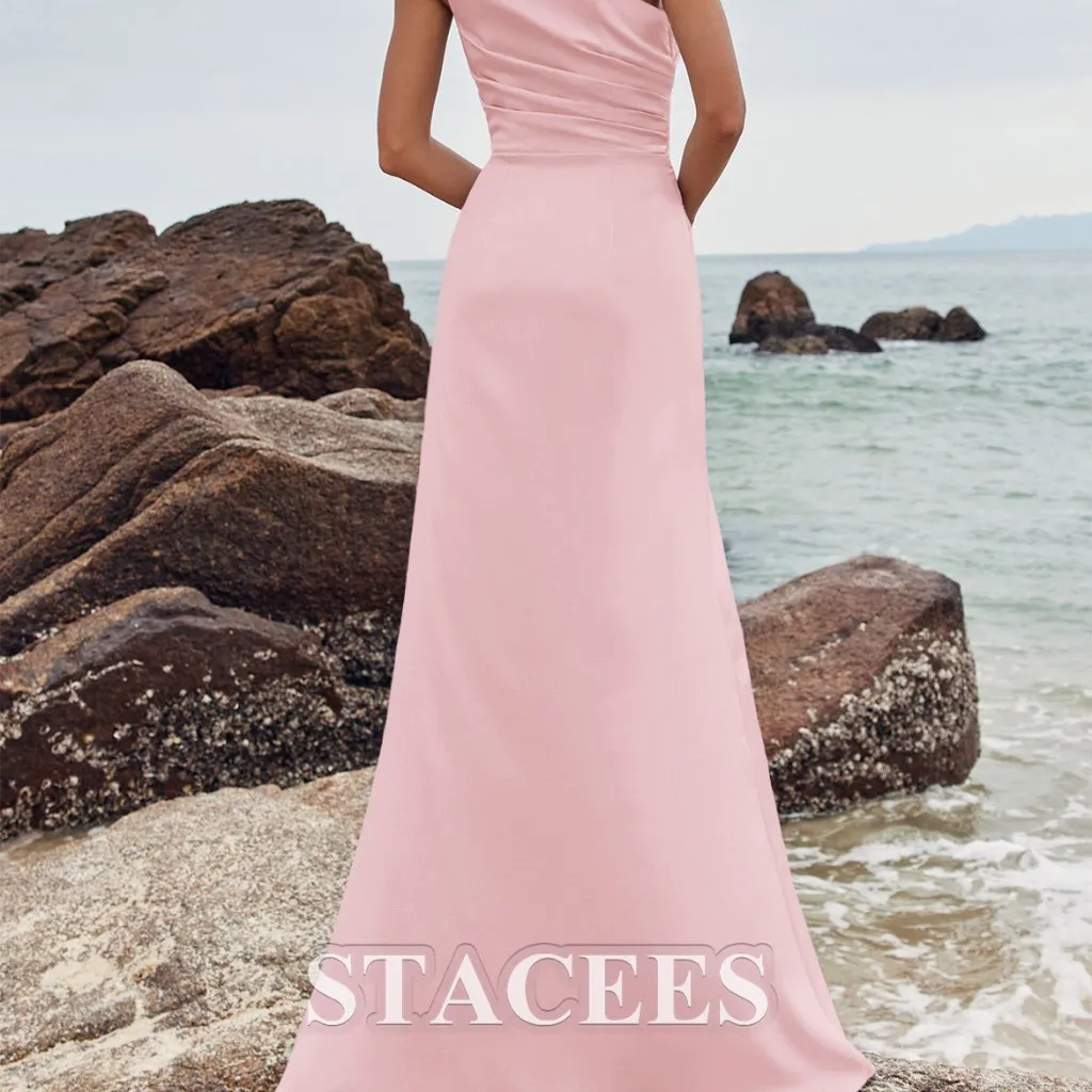 NWT STacees bridesmaid dress one shoulder blushing pink size 8 - Image 7