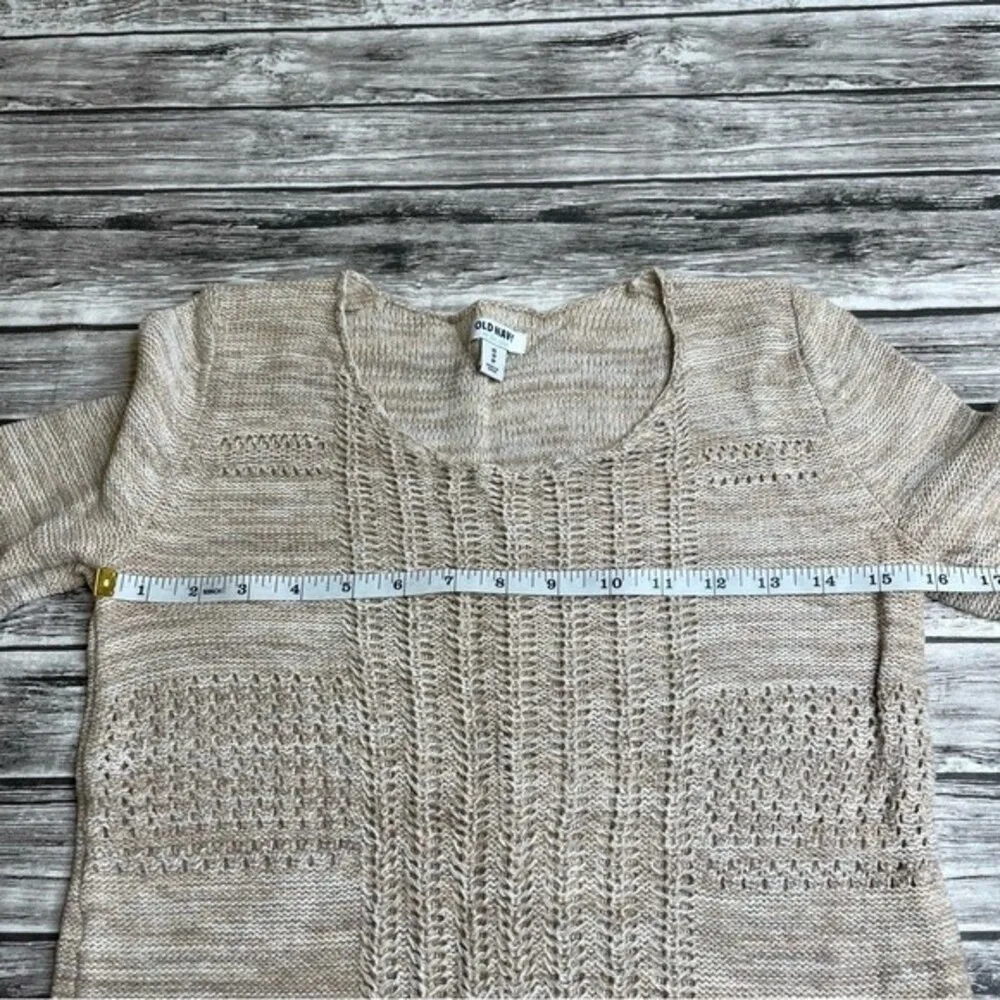 Old Navy Women's 3/4 Length Sleeve Pullover Open Stitch Sweater XS Extra Small - Image 7